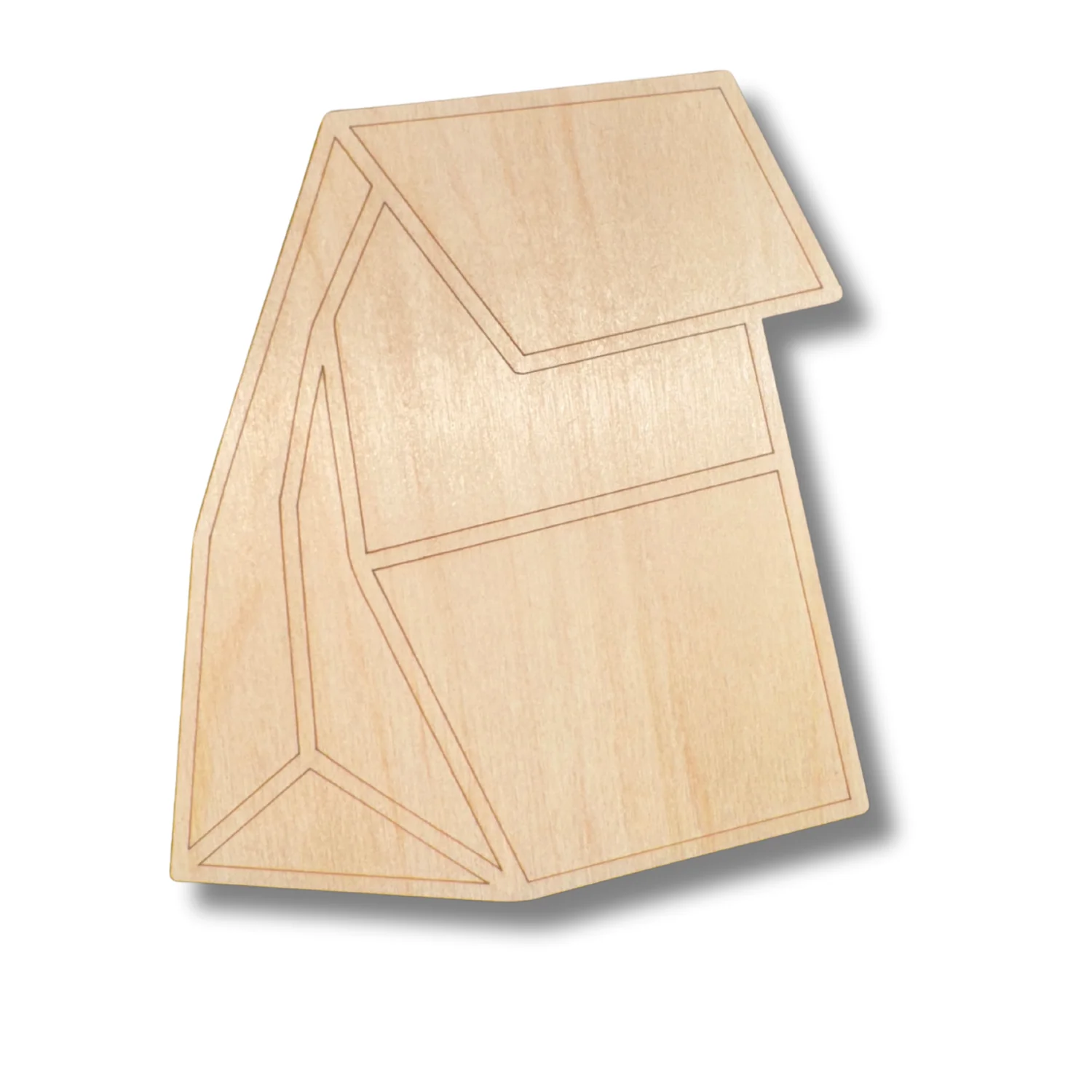 Unfinished Wood Etched Paper Bag Shape | Paint By Line Crafts | up to 30" DIY - Image 2