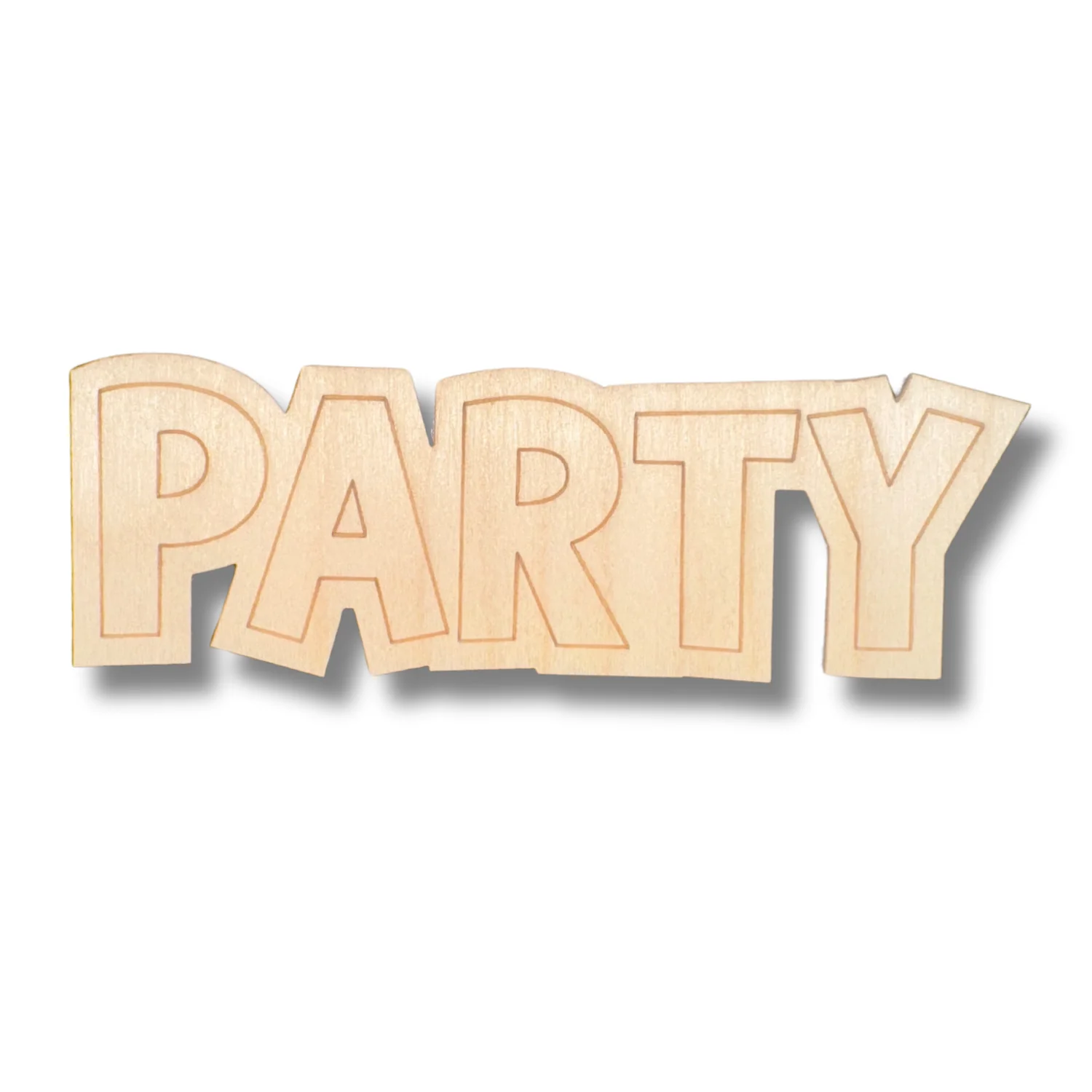 Unfinished Wood Etched Party Shape | Paint By Line Crafts | up to 30" DIY - Image 2
