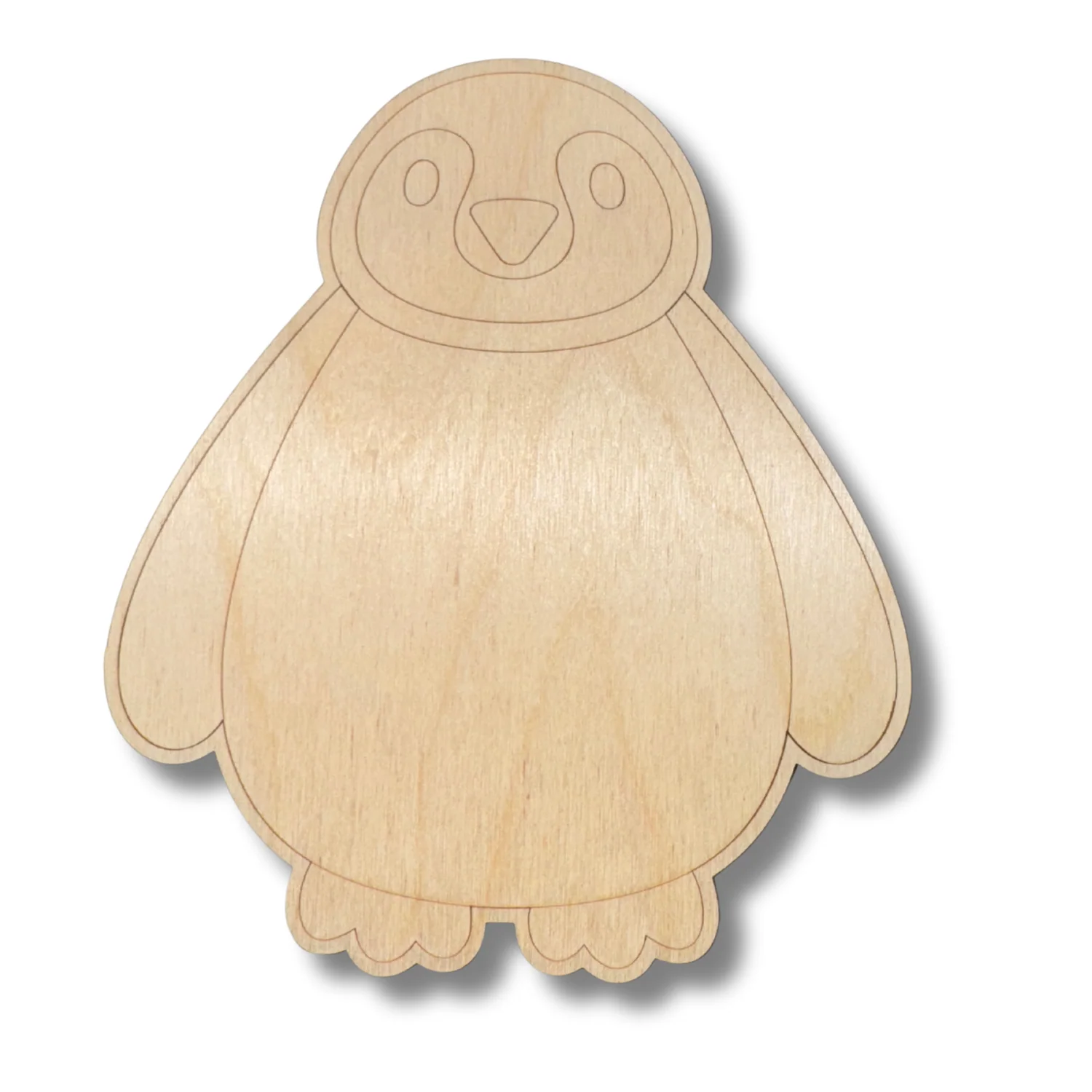 Unfinished Wood Etched Penguin Shape | Paint By Line Crafts | up to 30" DIY - Image 2
