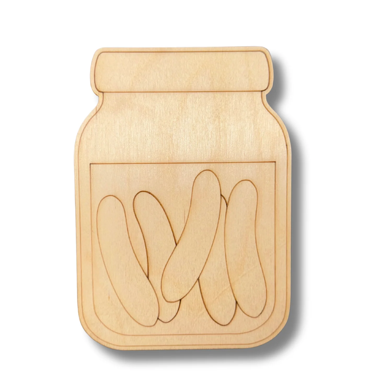 Unfinished Wood Etched Pickle Jar Shape | Paint By Line Crafts | up to 30" DIY - Image 2