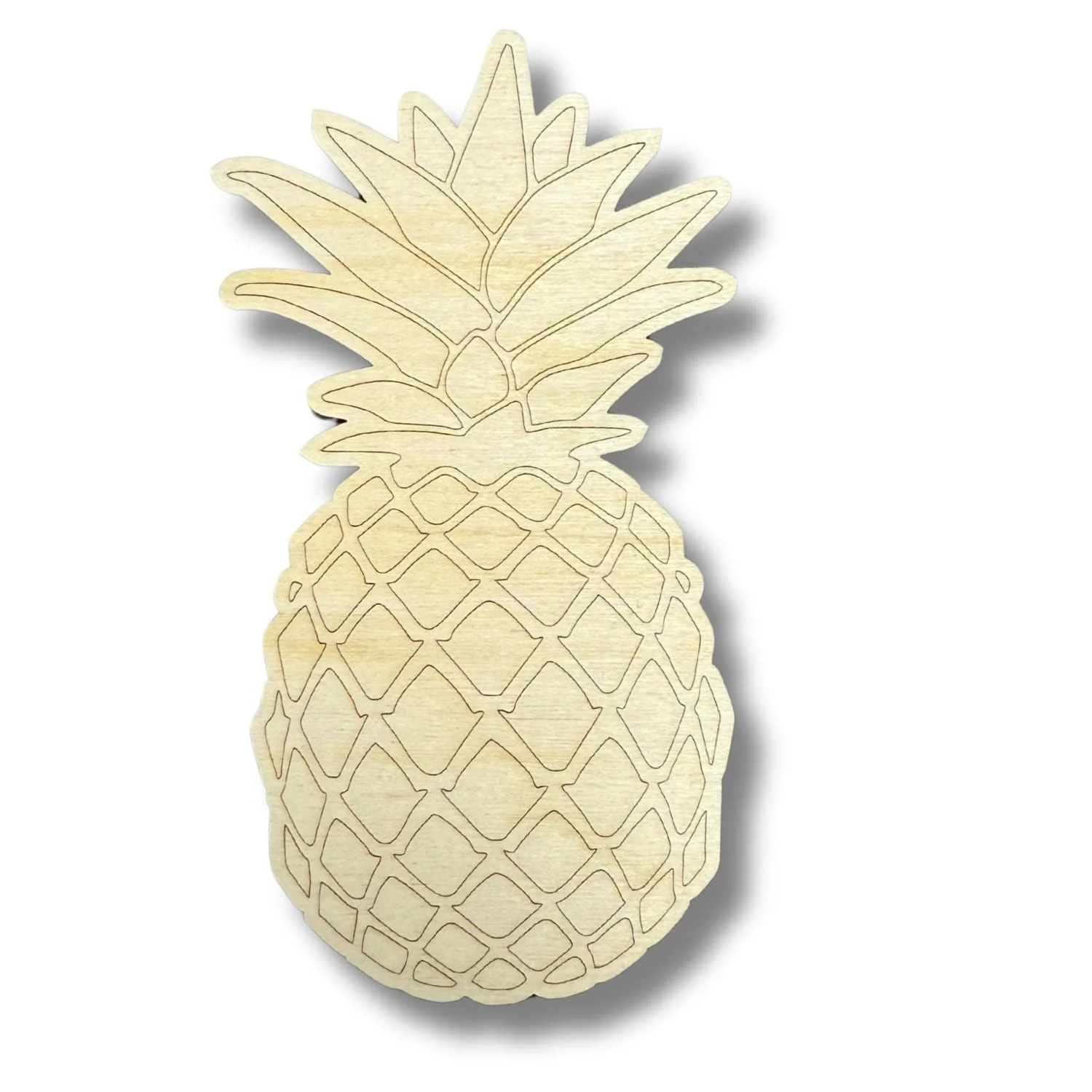 Unfinished Wood Etched Pineapple Shape | Paint By Line Crafts | up to 30" DIY - Image 2