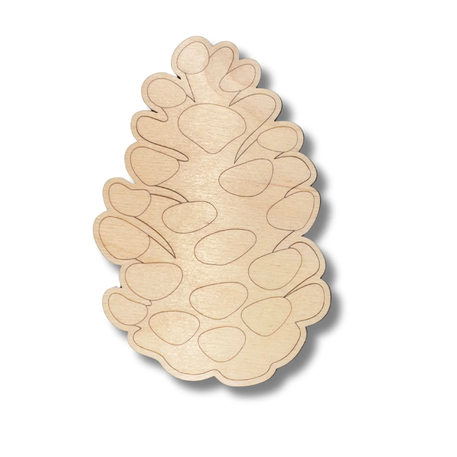 Unfinished Wood Etched Pinecone Shape | Paint By Line Crafts | up to 30" DIY - Image 2