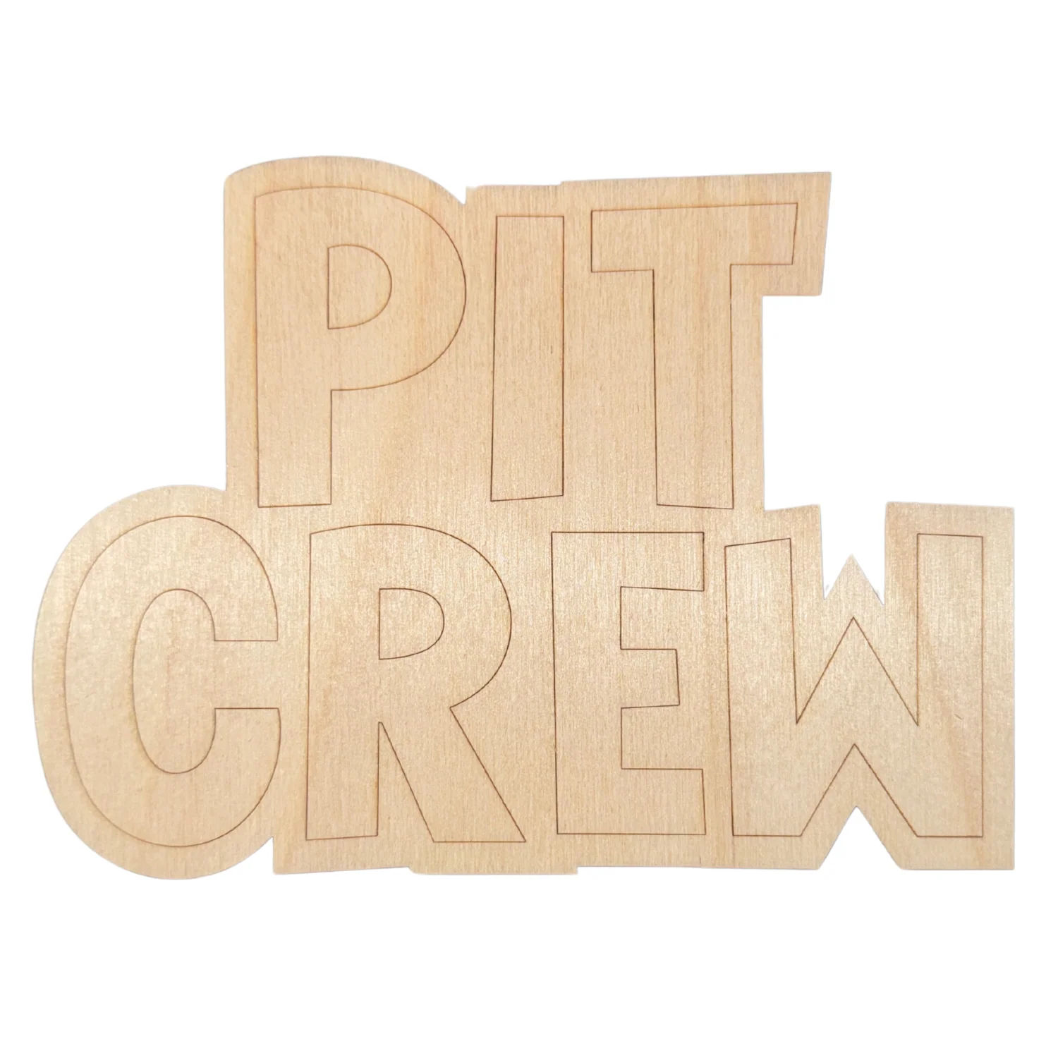 Unfinished Wood Etched Pit Crew Flag Shape | Paint By Line Crafts | up to 30" DIY - Image 2