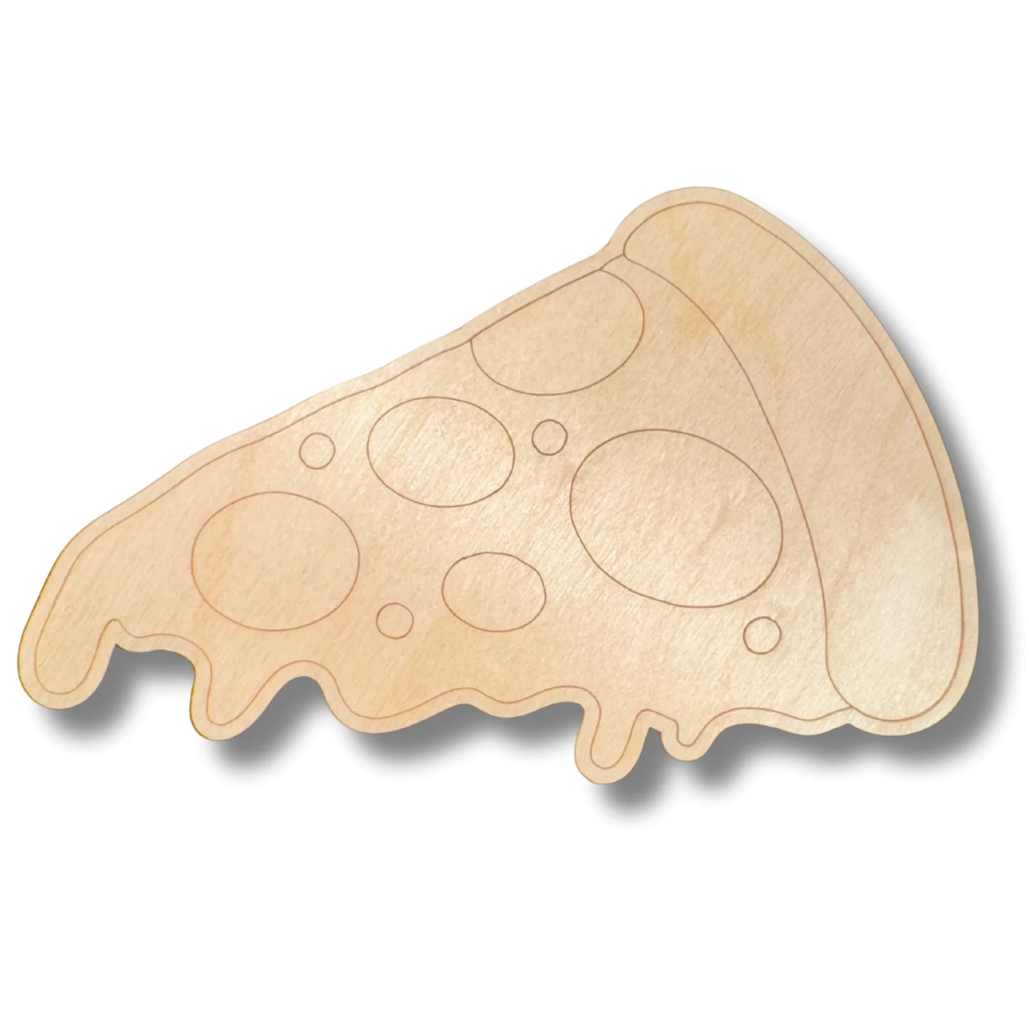 Unfinished Wood Etched Pizza Slice Shape | Paint By Line Crafts | up to 30" DIY - Image 2