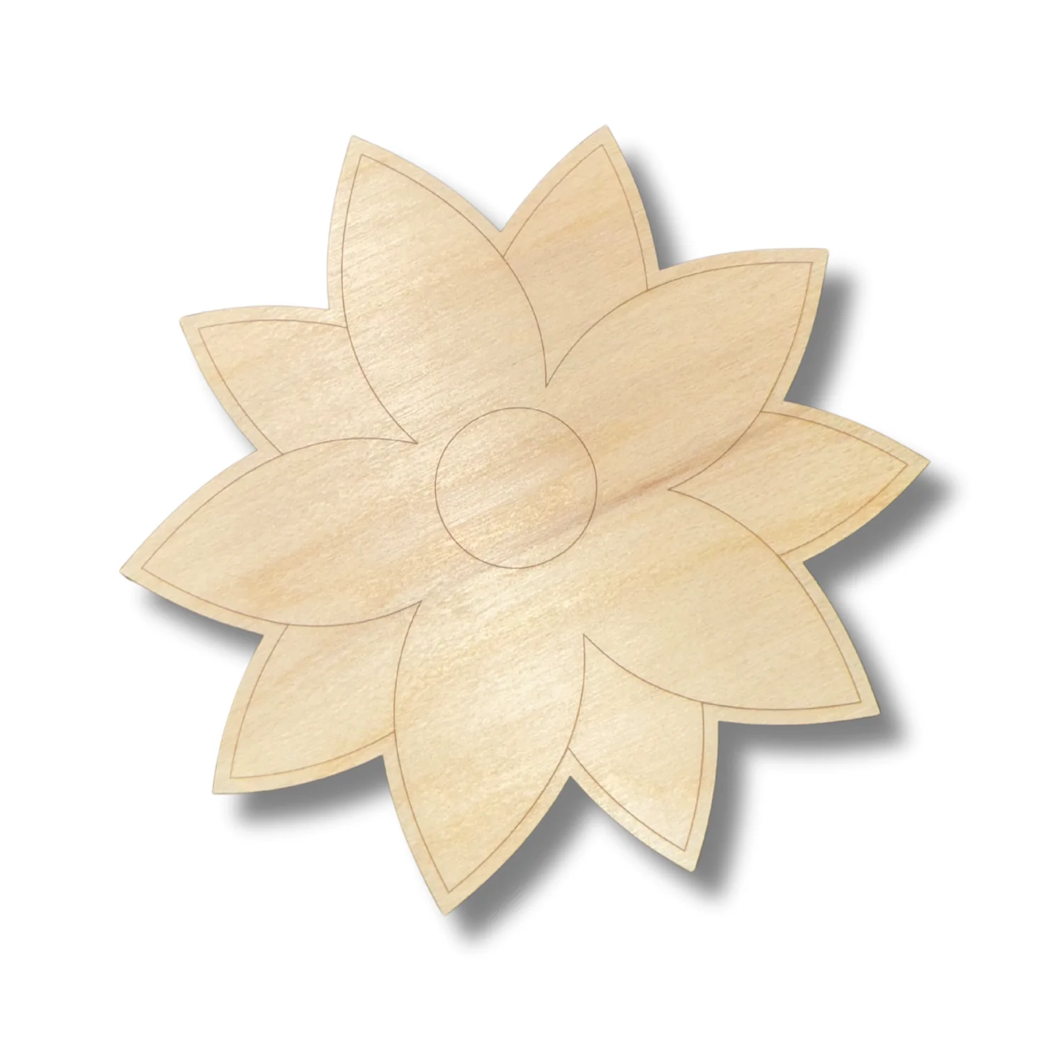 Unfinished Wood Etched Poinsettia Shape | Paint By Line Crafts | up to 30" DIY - Image 2