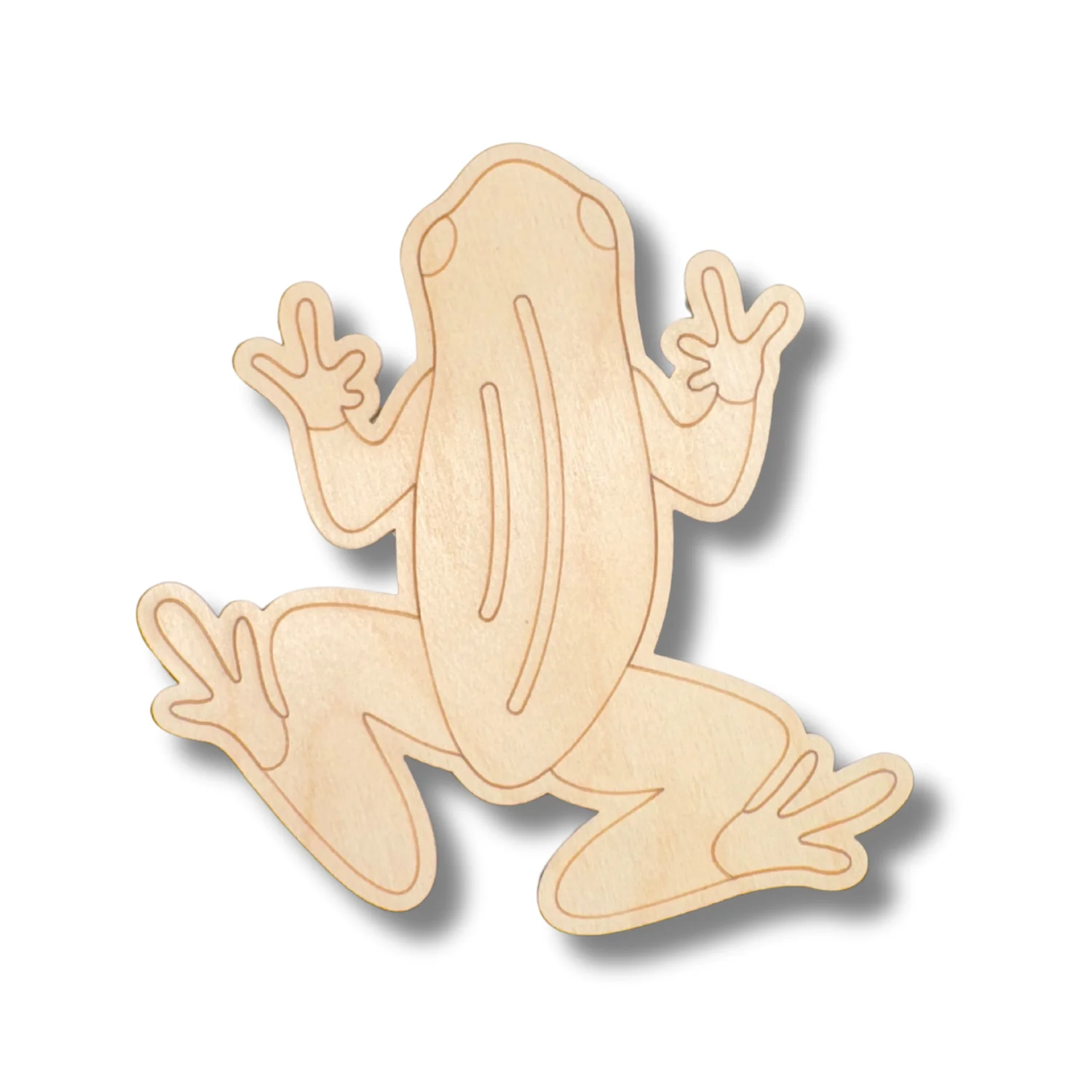 Unfinished Wood Etched Poison Dart Frog Shape | Paint By Line Crafts | up to 30" DIY - Image 2