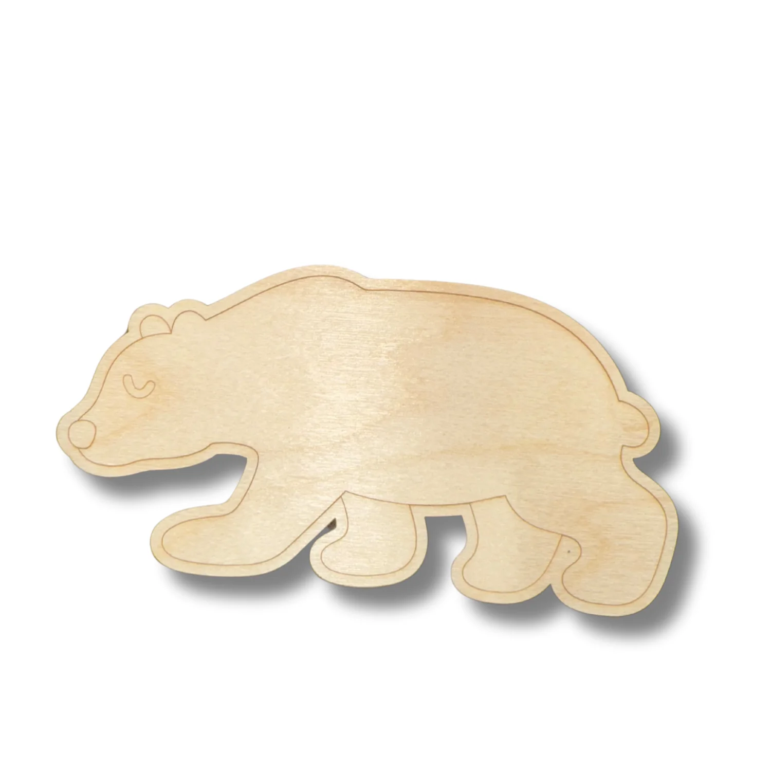 Unfinished Wood Etched Polar Bear Shape | Paint By Line Crafts | up to 30" DIY - Image 2