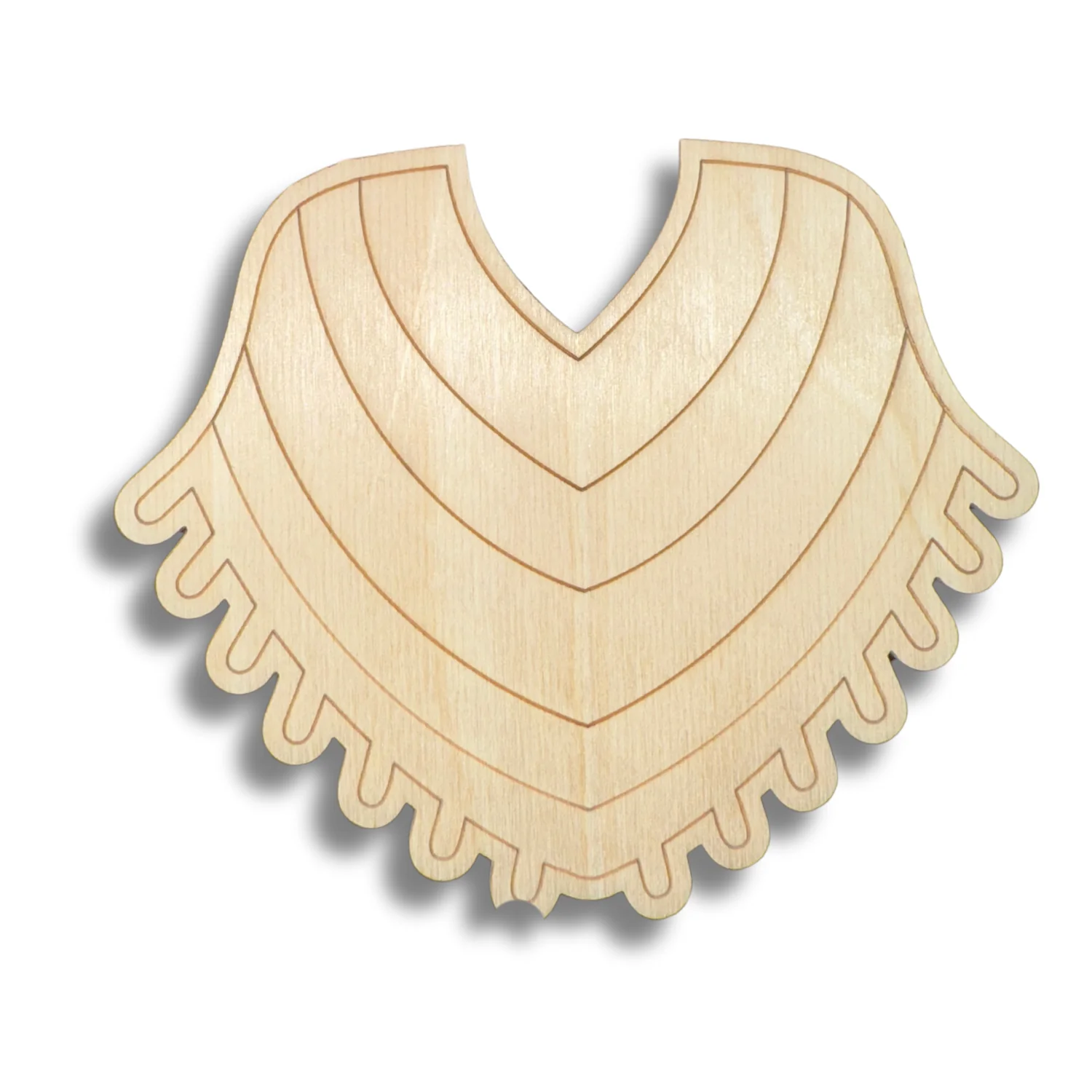 Unfinished Wood Etched Poncho Shape | Paint By Line Crafts | up to 30" DIY - Image 2