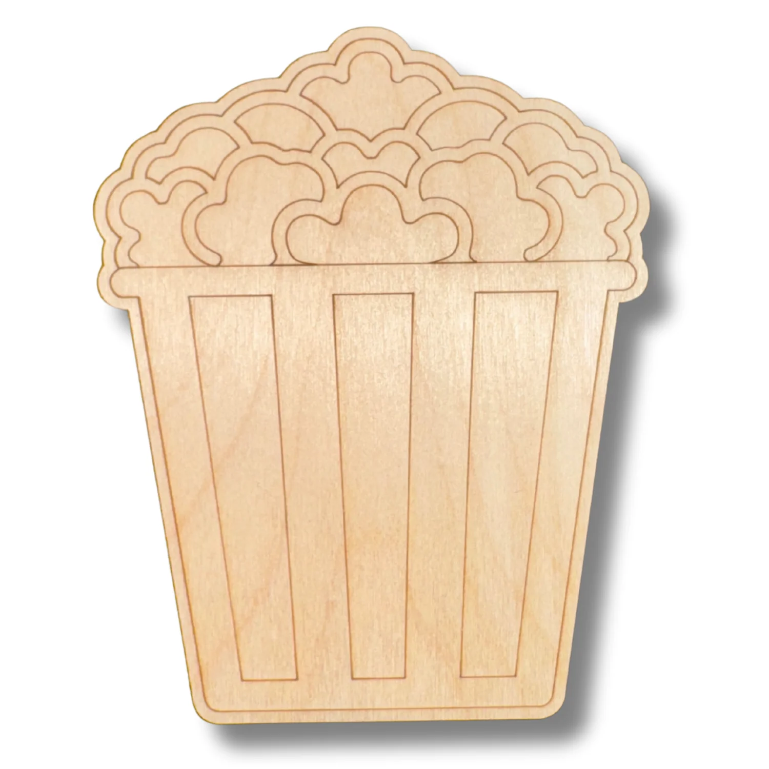Unfinished Wood Etched Popcorn Shape | Paint By Line Crafts | up to 30" DIY - Image 2