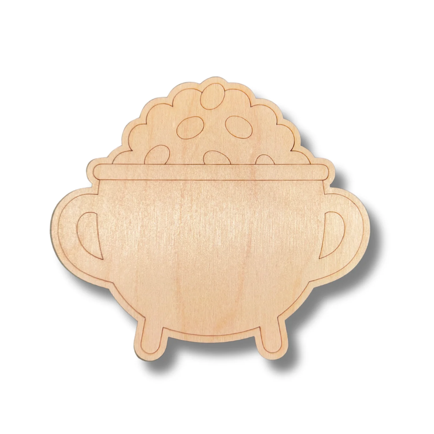 Unfinished Wood Etched Pot of Gold Shape | Paint By Line Crafts | up to 30" DIY - Image 2