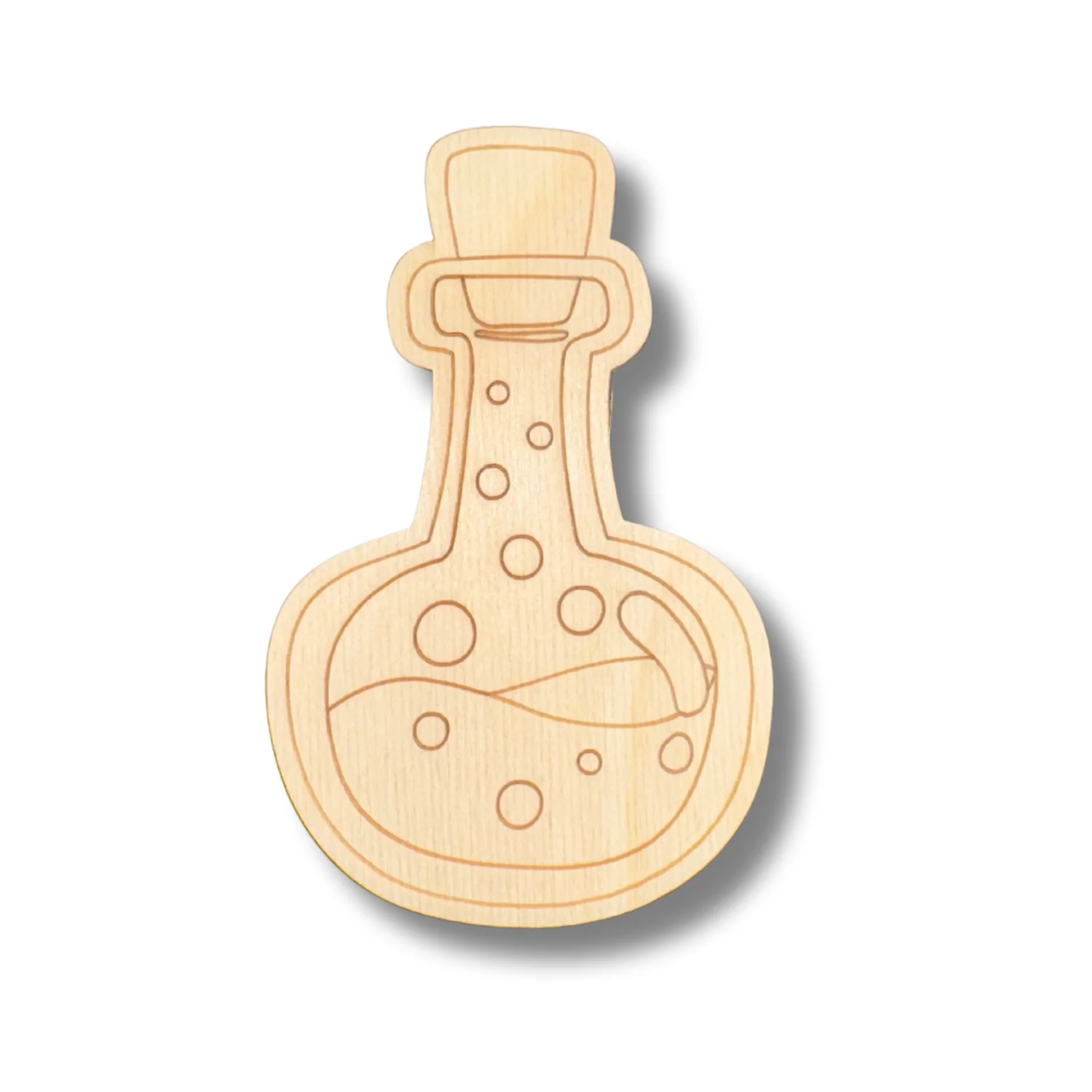 Unfinished Wood Etched Potion Bottle Shape | Paint By Line Crafts | up to 30" DIY - Image 2
