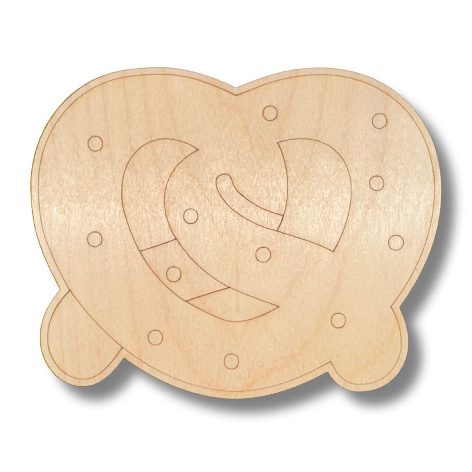 Unfinished Wood Etched Pretzel Shape | Paint By Line Crafts | up to 30" DIY - Image 2