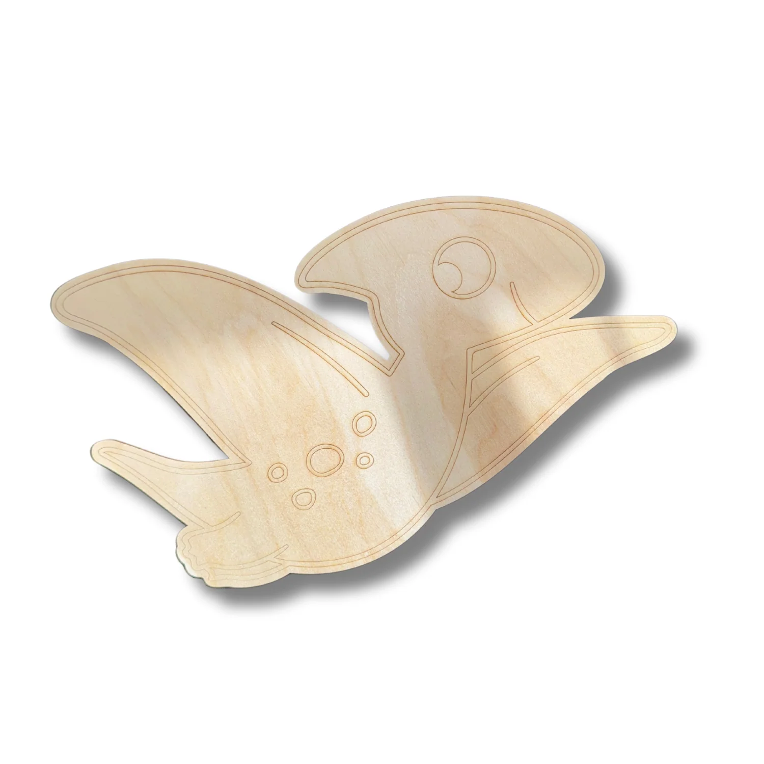 Unfinished Wood Etched Pteranodon Shape | Paint By Line Crafts | up to 30" DIY - Image 2