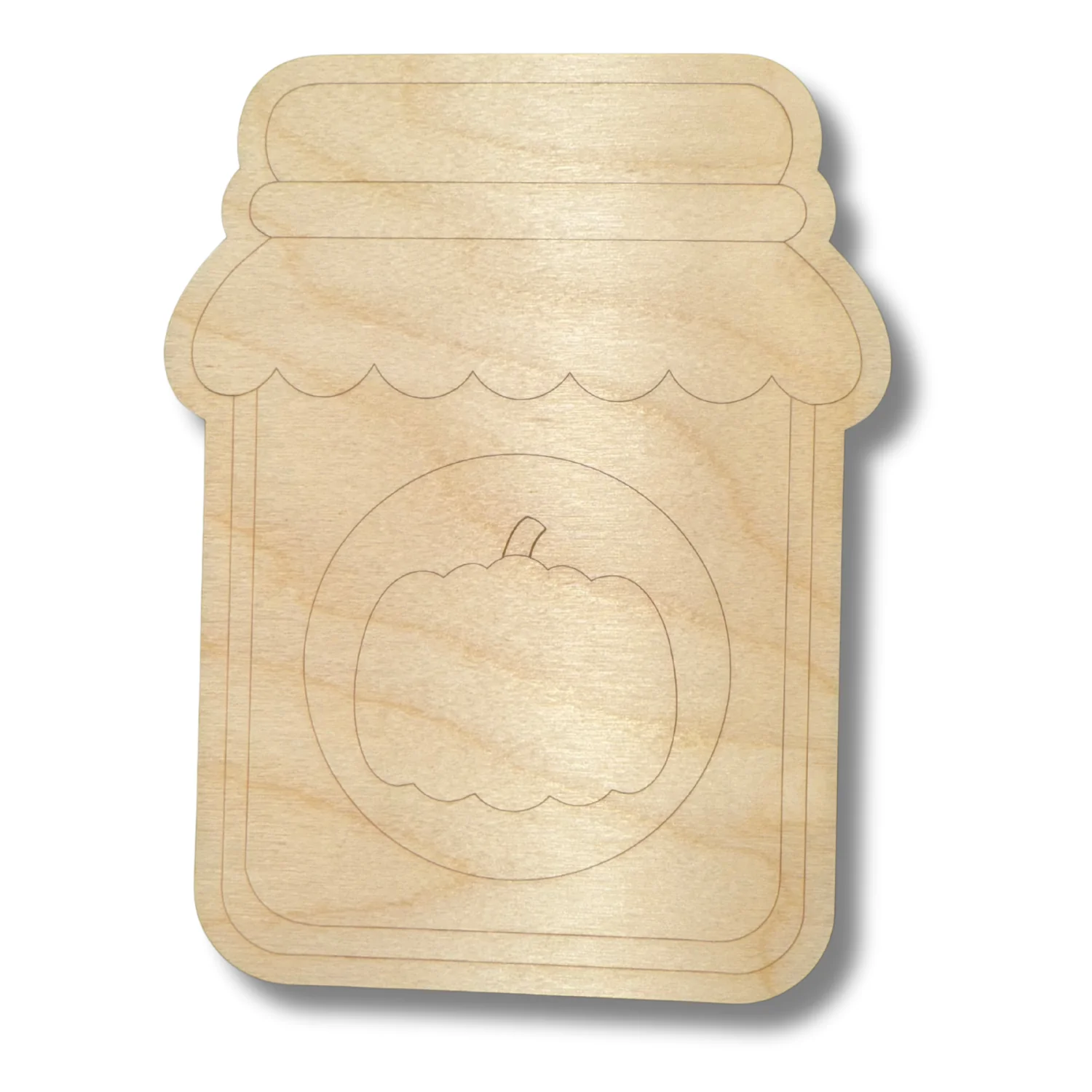 Unfinished Wood Etched Pumpkin Jam Shape | Paint By Line Crafts | up to 30" DIY - Image 2