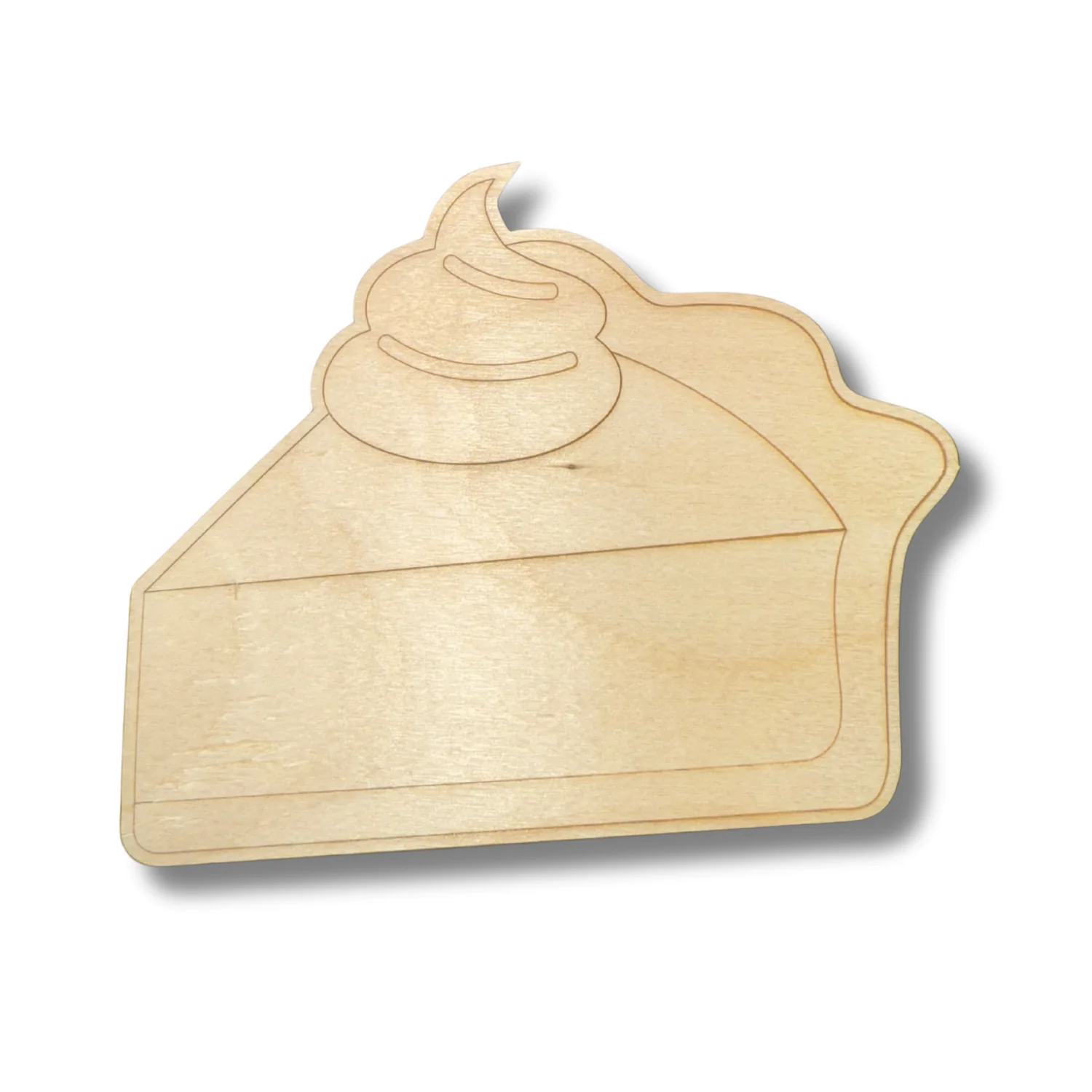 Unfinished Wood Etched Pumpkin Pie Slice Shape | Paint By Line Crafts | up to 30" DIY - Image 2
