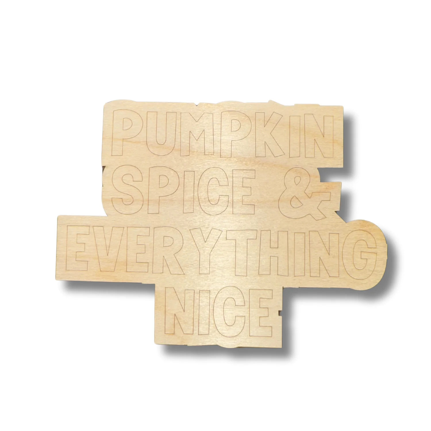 Unfinished Wood Etched Pumpkin Spice & Everything Nice Shape | Paint By Line Crafts | up to 30" DIY - Image 2