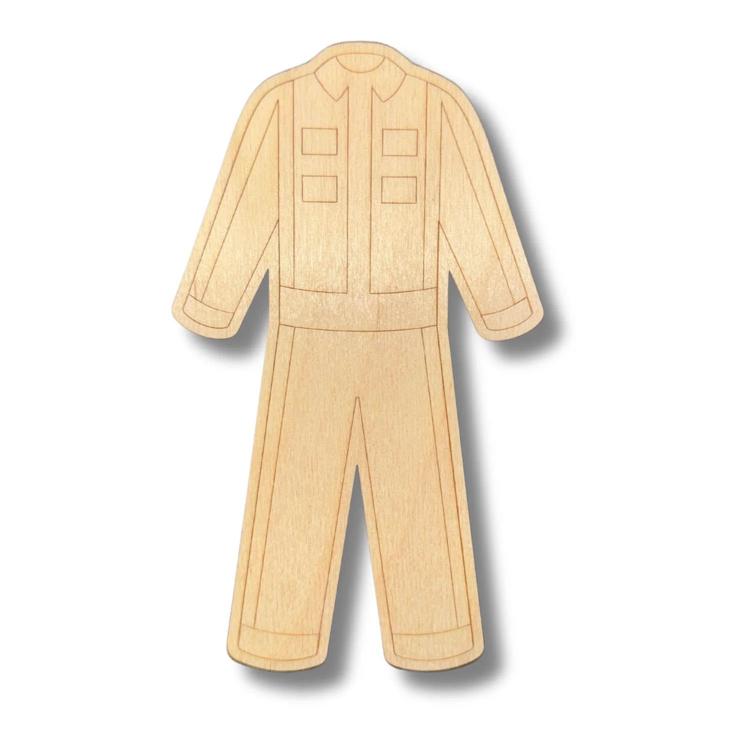 Unfinished Wood Etched Racing Suit Shape | Paint By Line Crafts | up to 30" DIY - Image 2