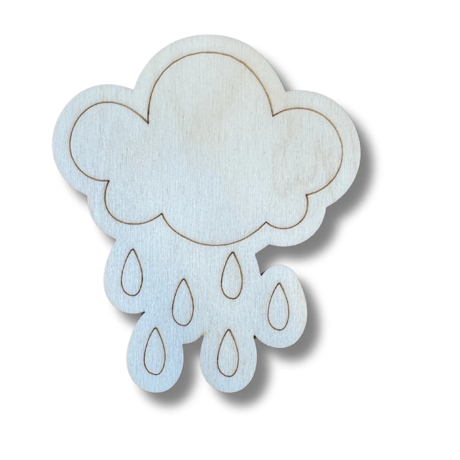 Unfinished Wood Etched Rain Cloud Shape | Paint By Line Crafts | up to 30" DIY - Image 2