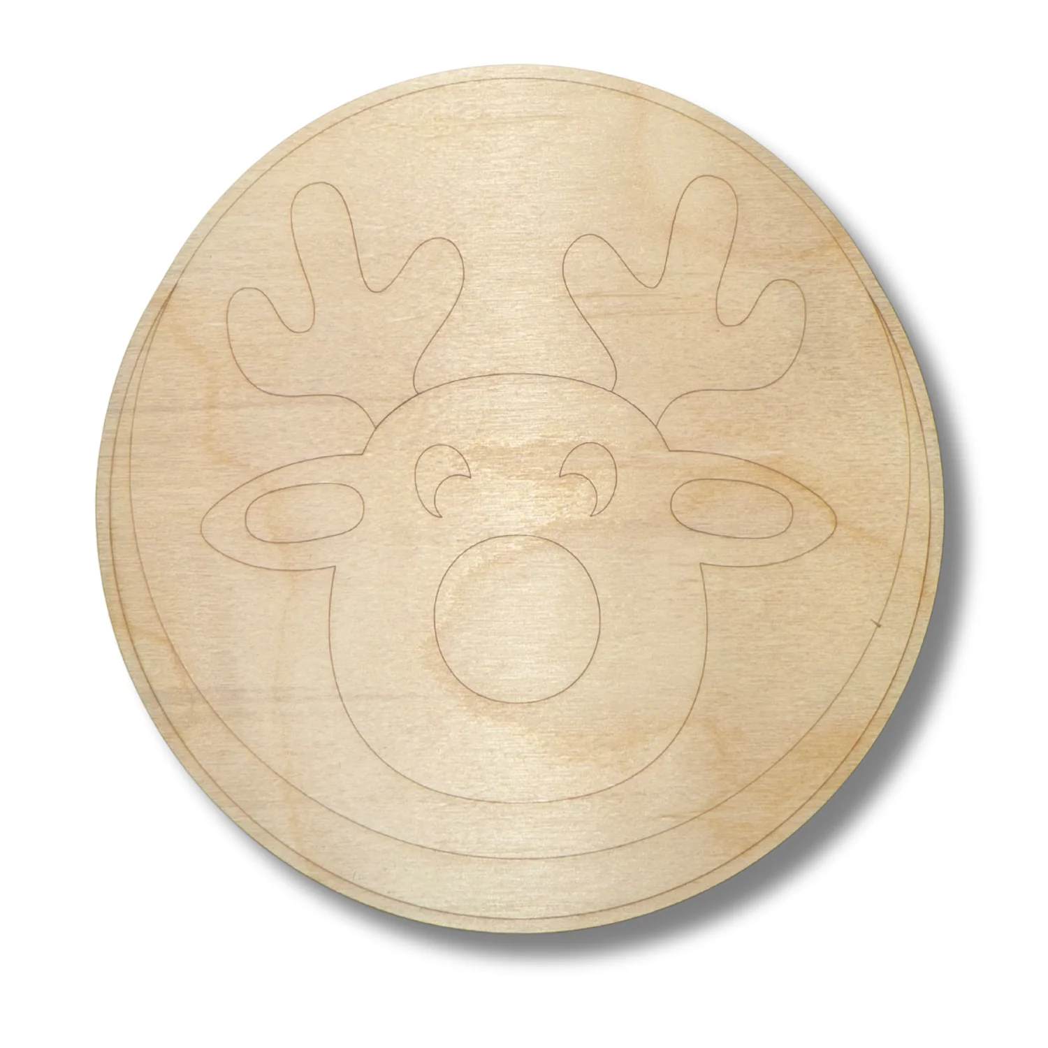Unfinished Wood Etched Reindeer Cookie Shape | Paint By Line Crafts | up to 30" DIY - Image 2