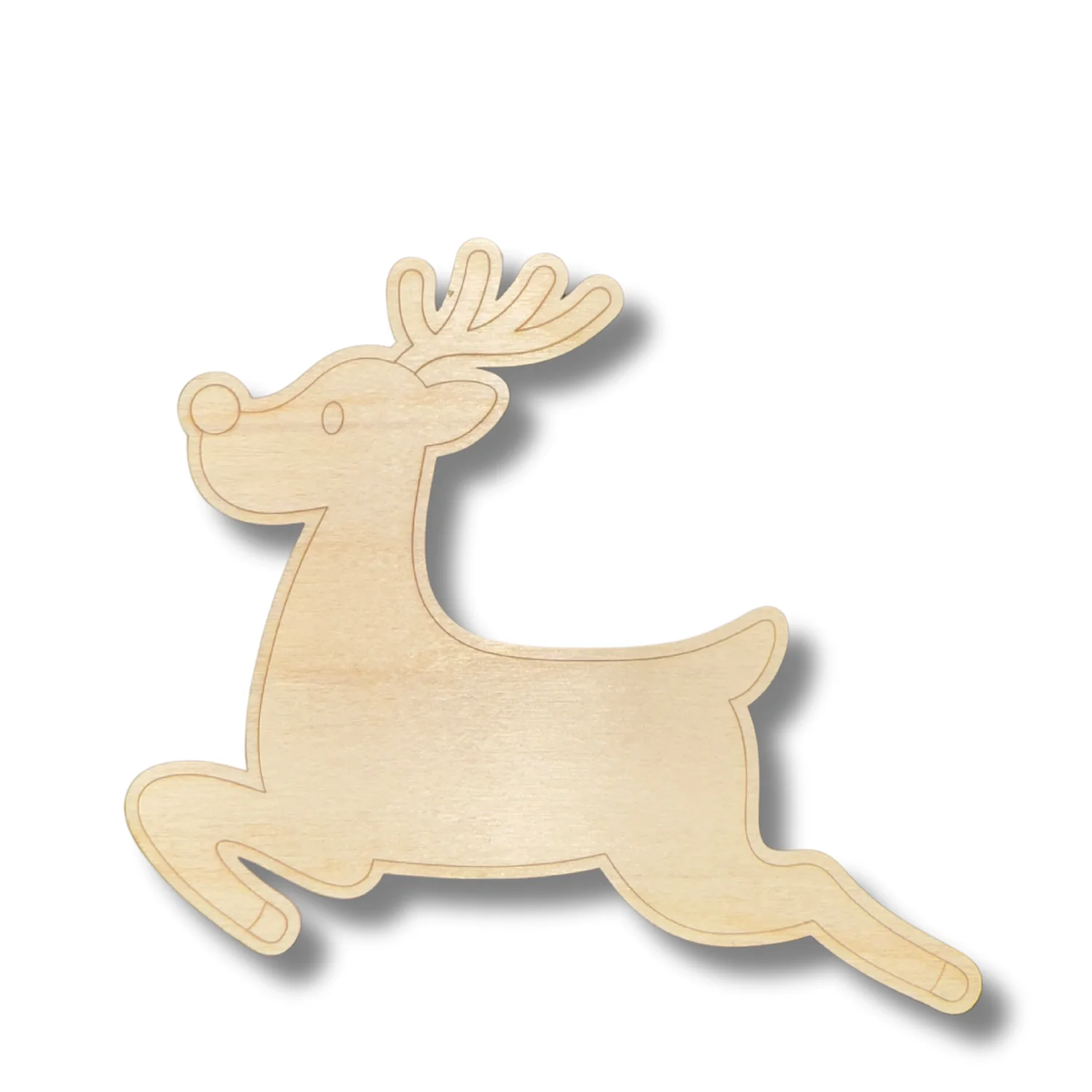 Unfinished Wood Etched Reindeer Shape | Paint By Line Crafts | up to 30" DIY - Image 2