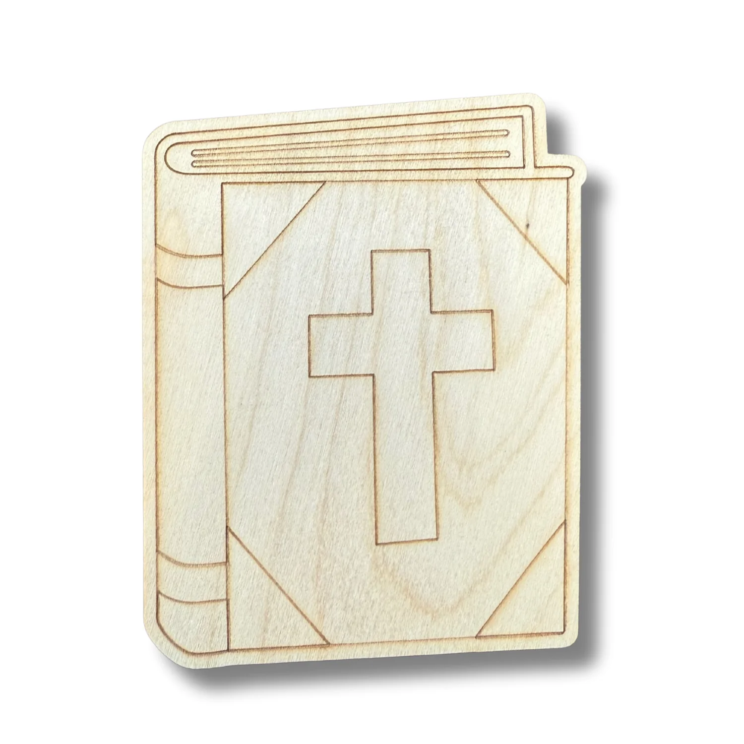 Unfinished Wood Etched Religious Book Shape | Paint By Line Crafts | up to 30" DIY - Image 2