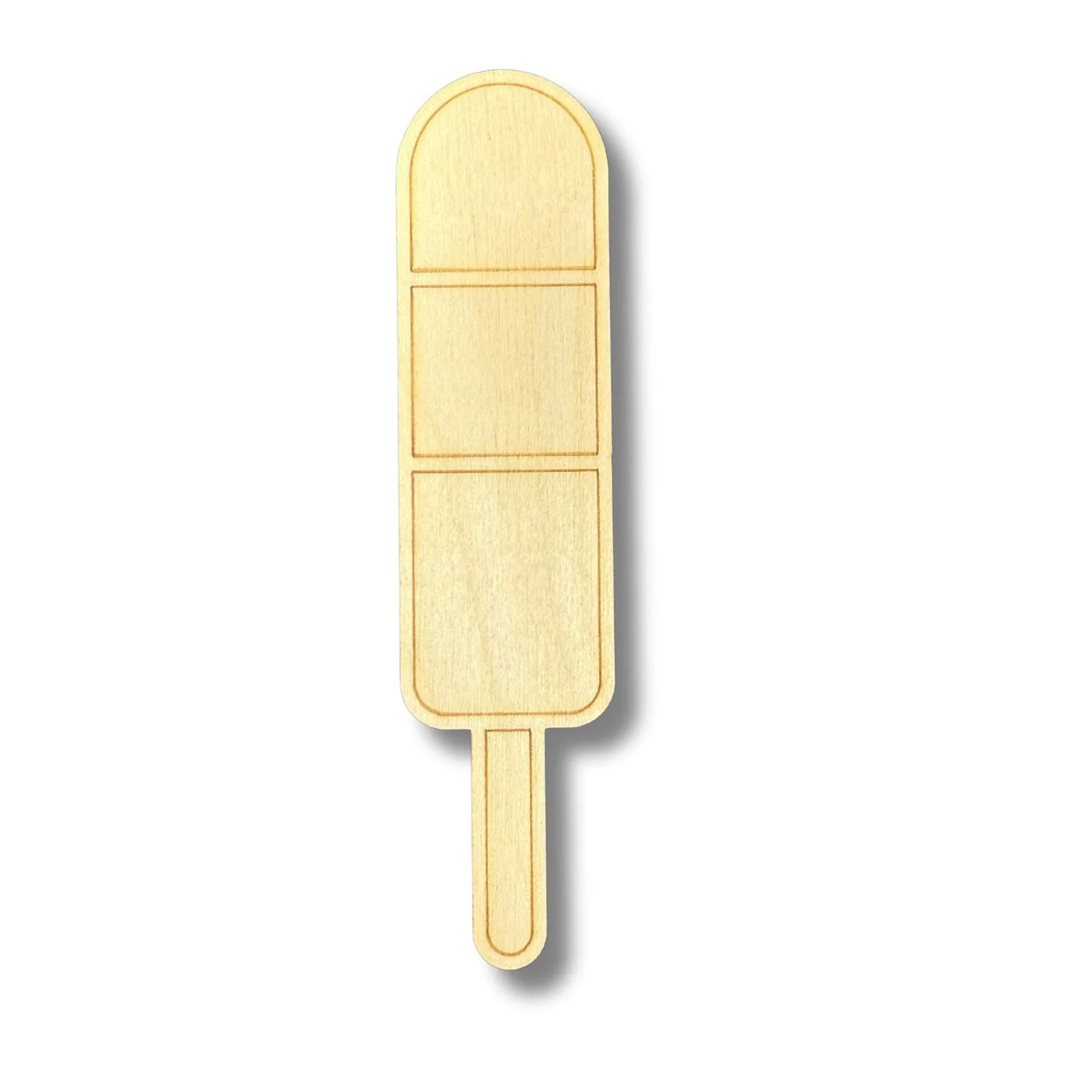 Unfinished Wood Etched Rocket Popsicle Shape | Paint By Line Crafts | up to 30" DIY - Image 2