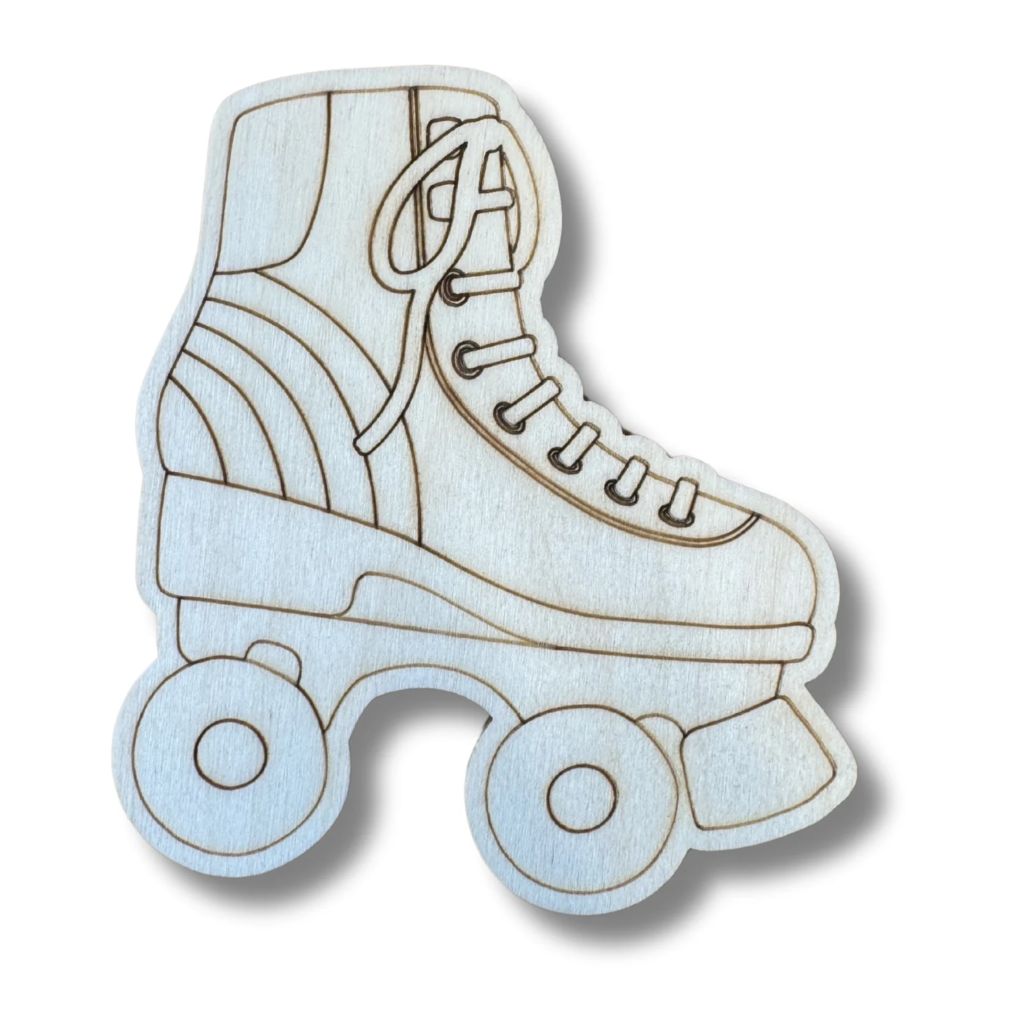 Unfinished Wood Etched Roller Skate Shape | Paint By Line Crafts | up to 30" DIY - Image 2