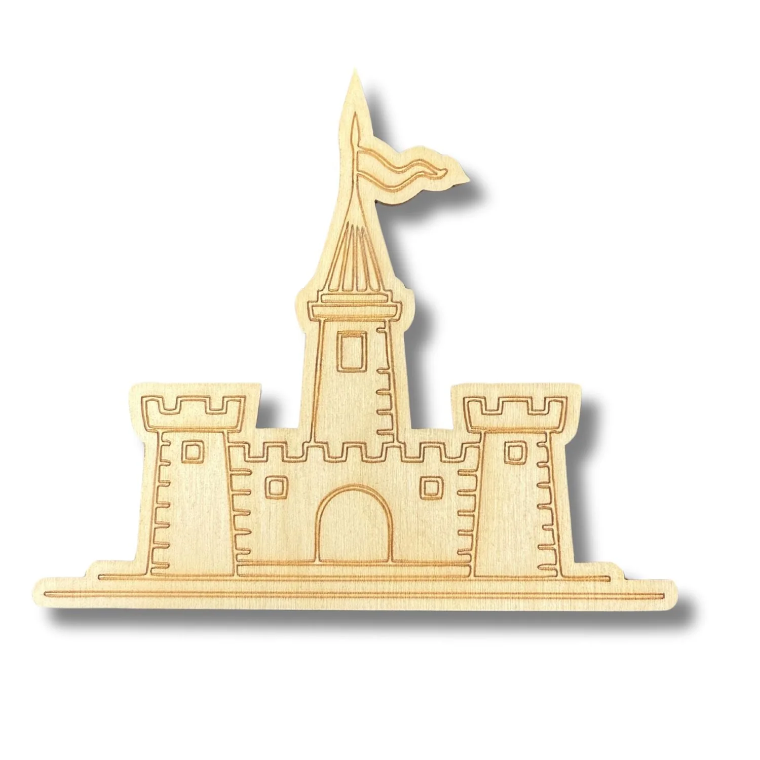 Unfinished Wood Etched Sandcastle Shape | Paint By Line Crafts | up to 30" DIY - Image 2