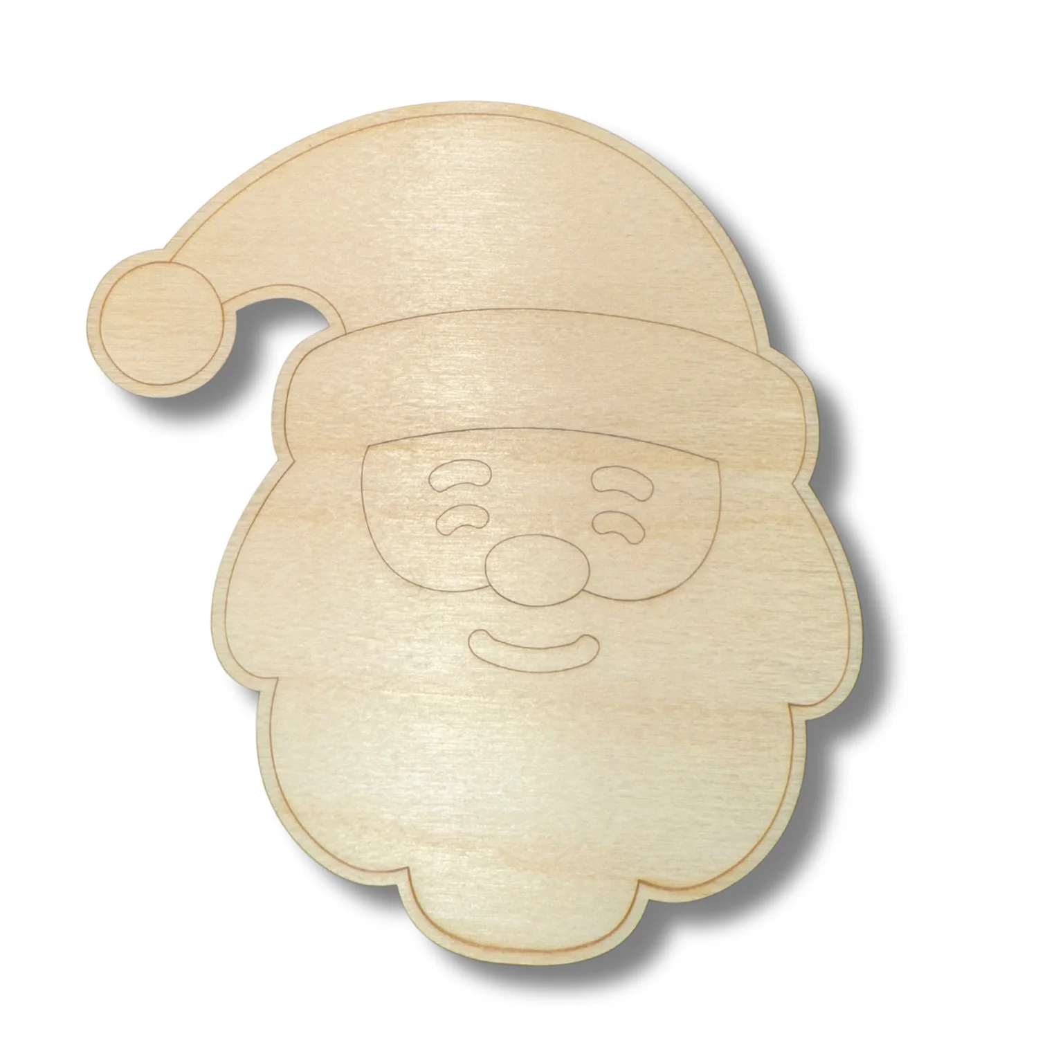 Unfinished Wood Etched Santa Head Shape | Paint By Line Crafts | up to 30" DIY - Image 2