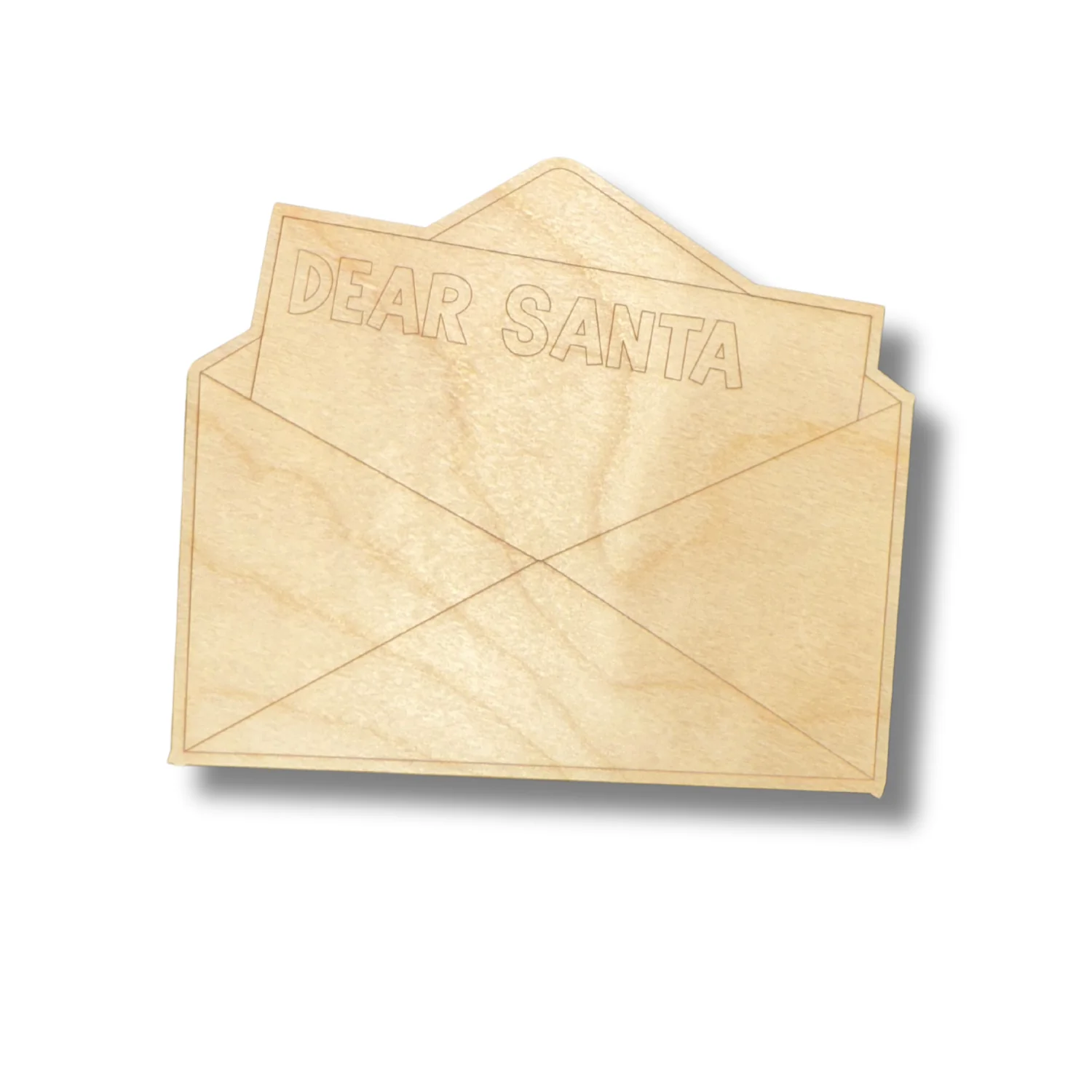 Unfinished Wood Etched Santa Letter Shape | Paint By Line Crafts | up to 30" DIY - Image 2