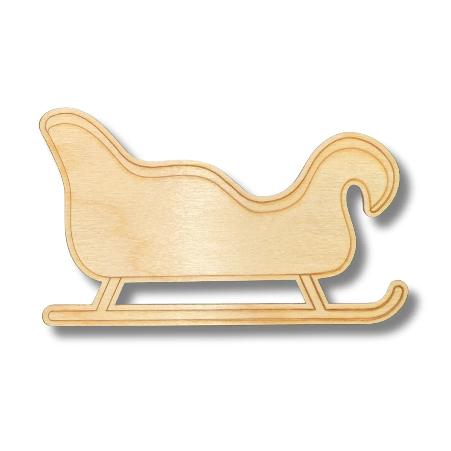 Unfinished Wood Etched Santa's Sleigh Shape | Paint By Line Crafts | up to 30" DIY - Image 2