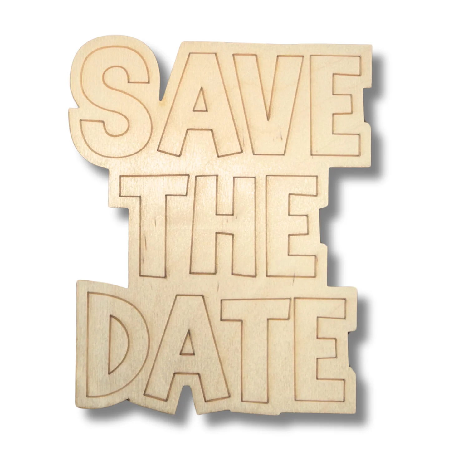 Unfinished Wood Etched Save The Date Shape | Paint By Line Crafts | up to 30" DIY - Image 2