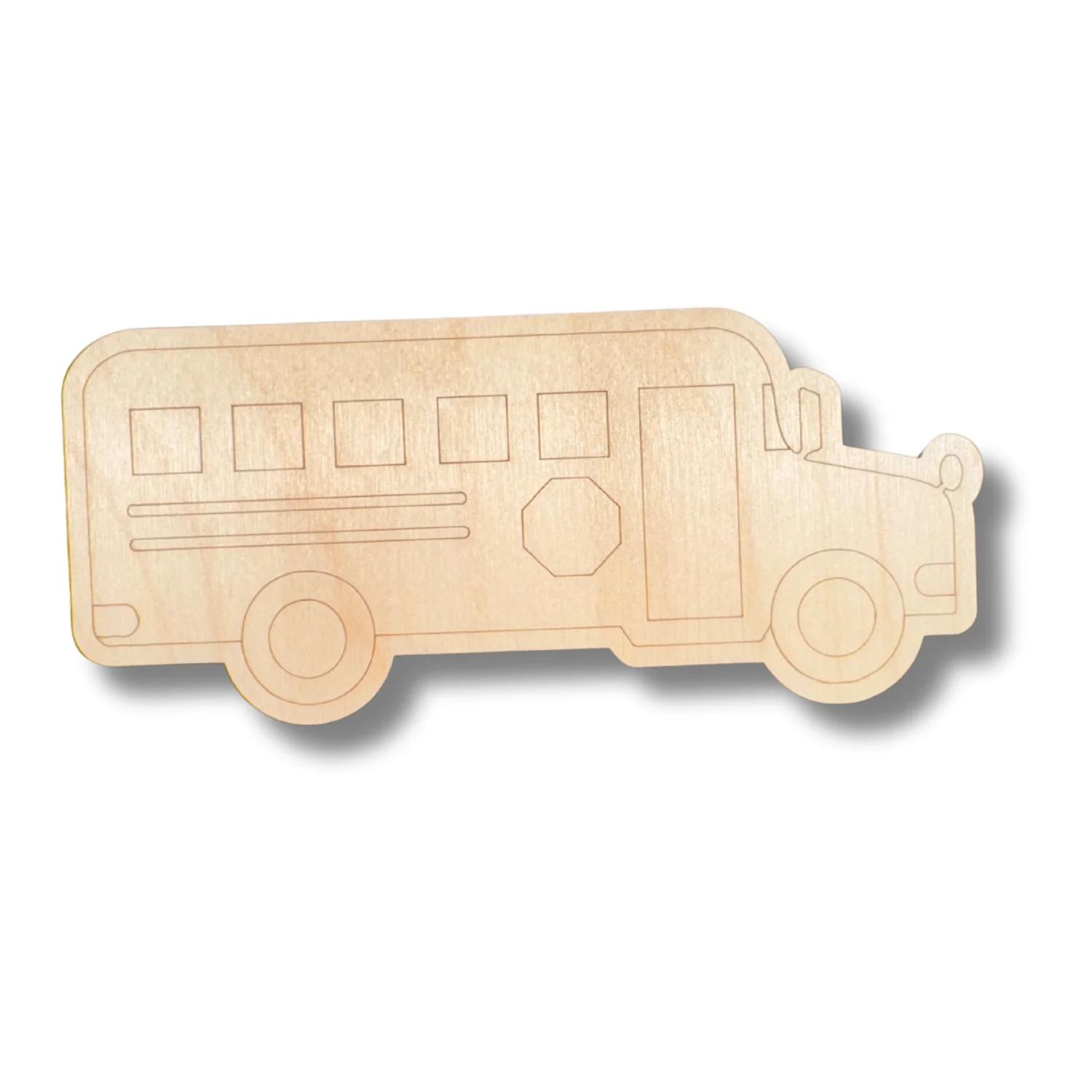 Unfinished Wood Etched School Bus Shape | Paint By Line Crafts | up to 30" DIY - Image 2