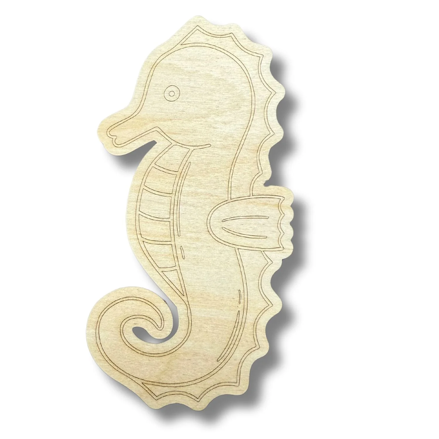 Unfinished Wood Etched Sea Horse Shape | Paint By Line Crafts | up to 30" DIY - Image 2