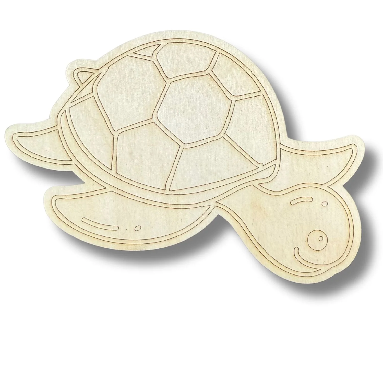 Unfinished Wood Etched Sea Turtle Shape | Paint By Line Crafts | up to 30" DIY - Image 2