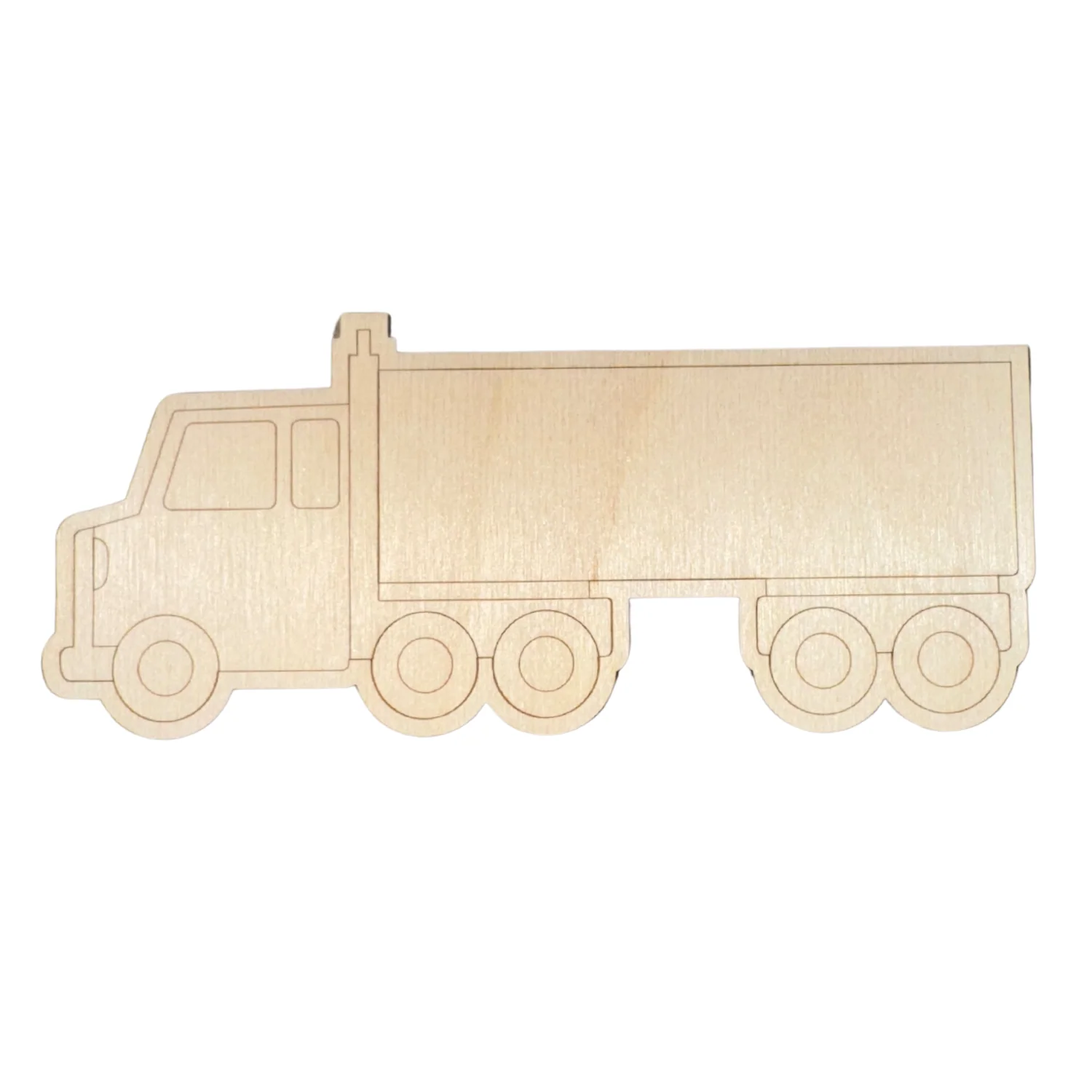 Unfinished Wood Etched Semi Truck Shape | Paint By Line Crafts | up to 30" DIY - Image 2