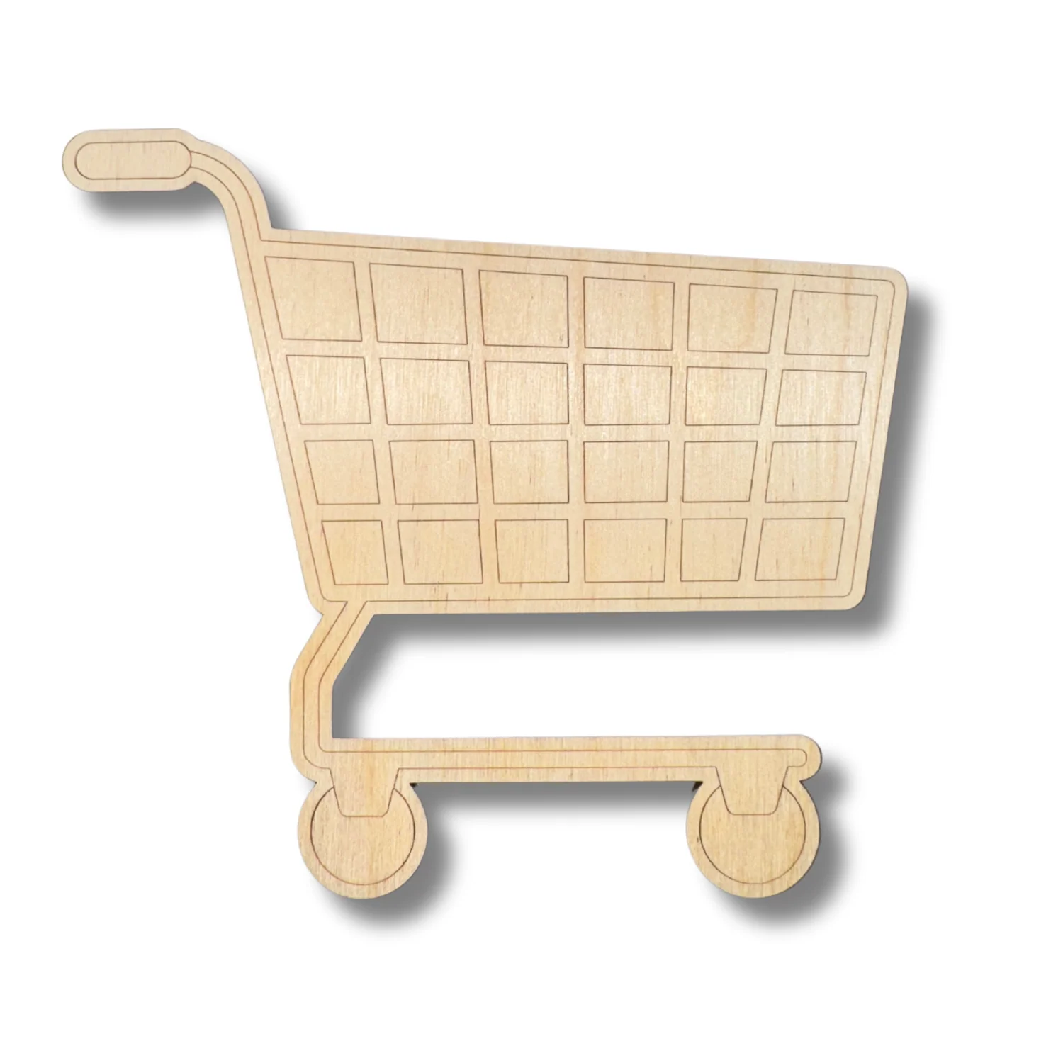 Unfinished Wood Etched Shopping Cart Shape | Paint By Line Crafts | up to 30" DIY - Image 2