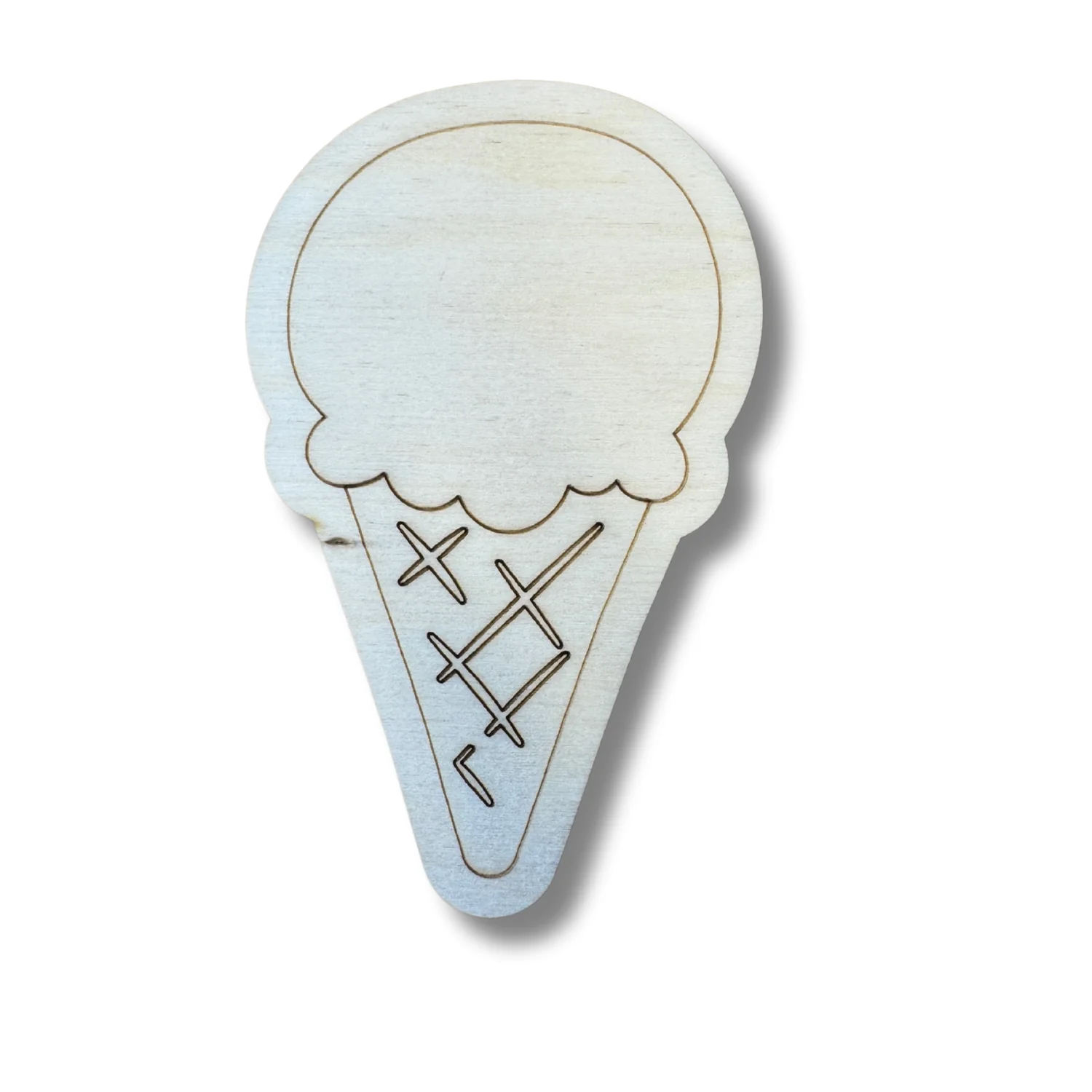 Unfinished Wood Etched Single Ice Cream Scoop Shape | Paint By Line Crafts | up to 30" DIY - Image 2