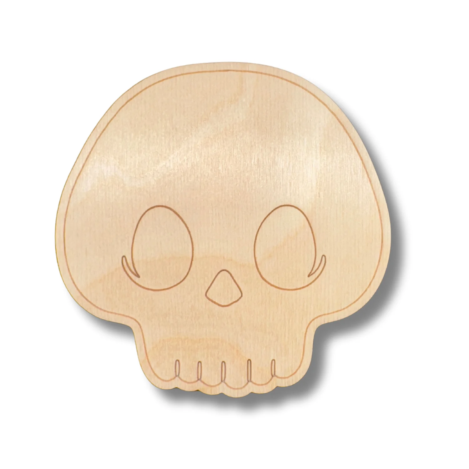Unfinished Wood Etched Skull Shape | Paint By Line Crafts | up to 30" DIY - Image 2