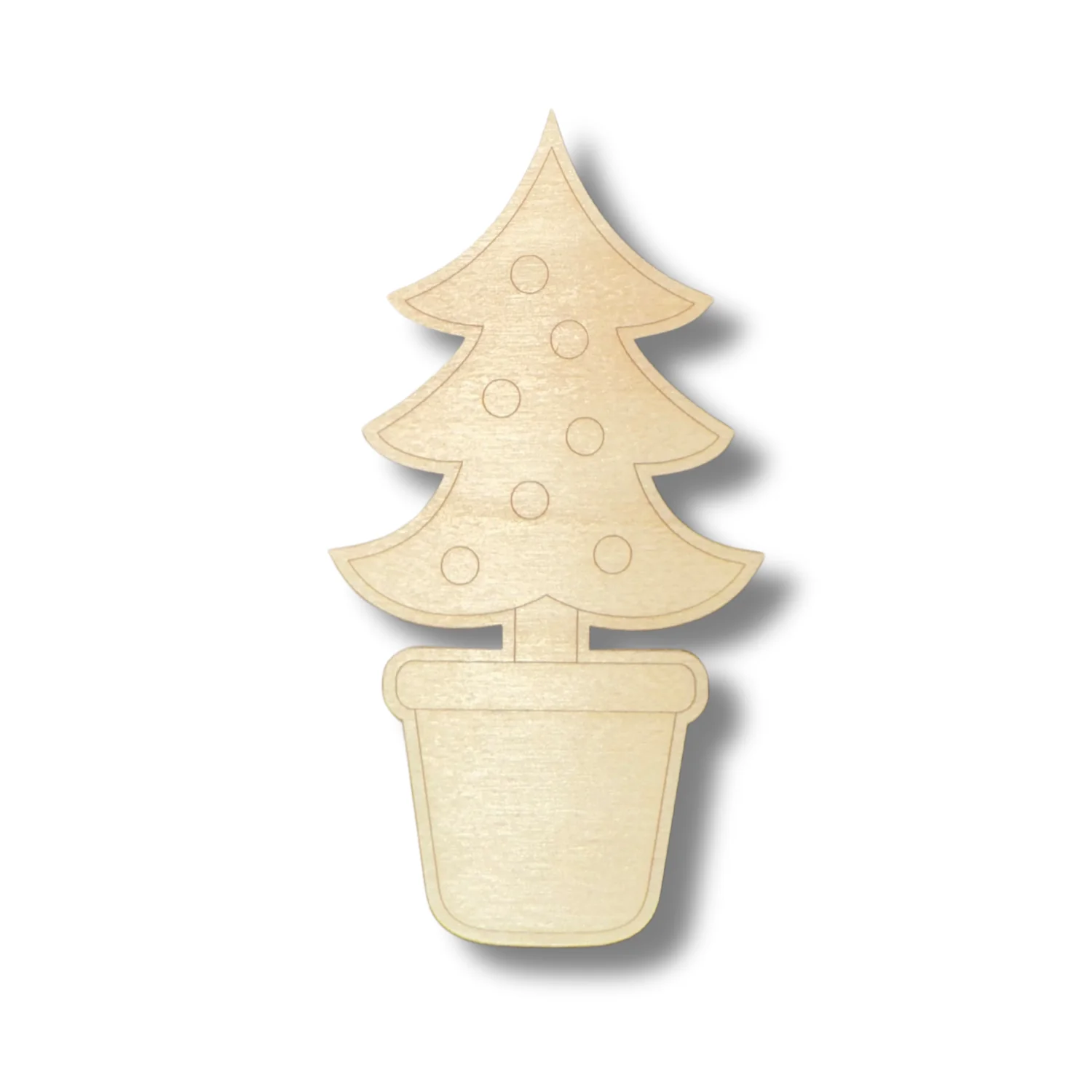 Unfinished Wood Etched Small Christmas Tree Shape | Paint By Line Crafts | up to 30" DIY - Image 2