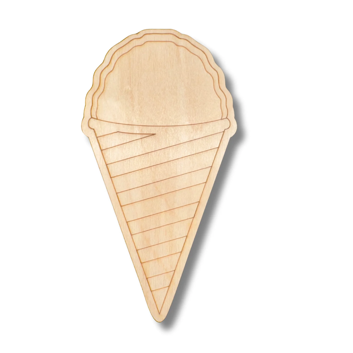 Unfinished Wood Etched Snow Cone Shape | Paint By Line Crafts | up to 30" DIY - Image 2