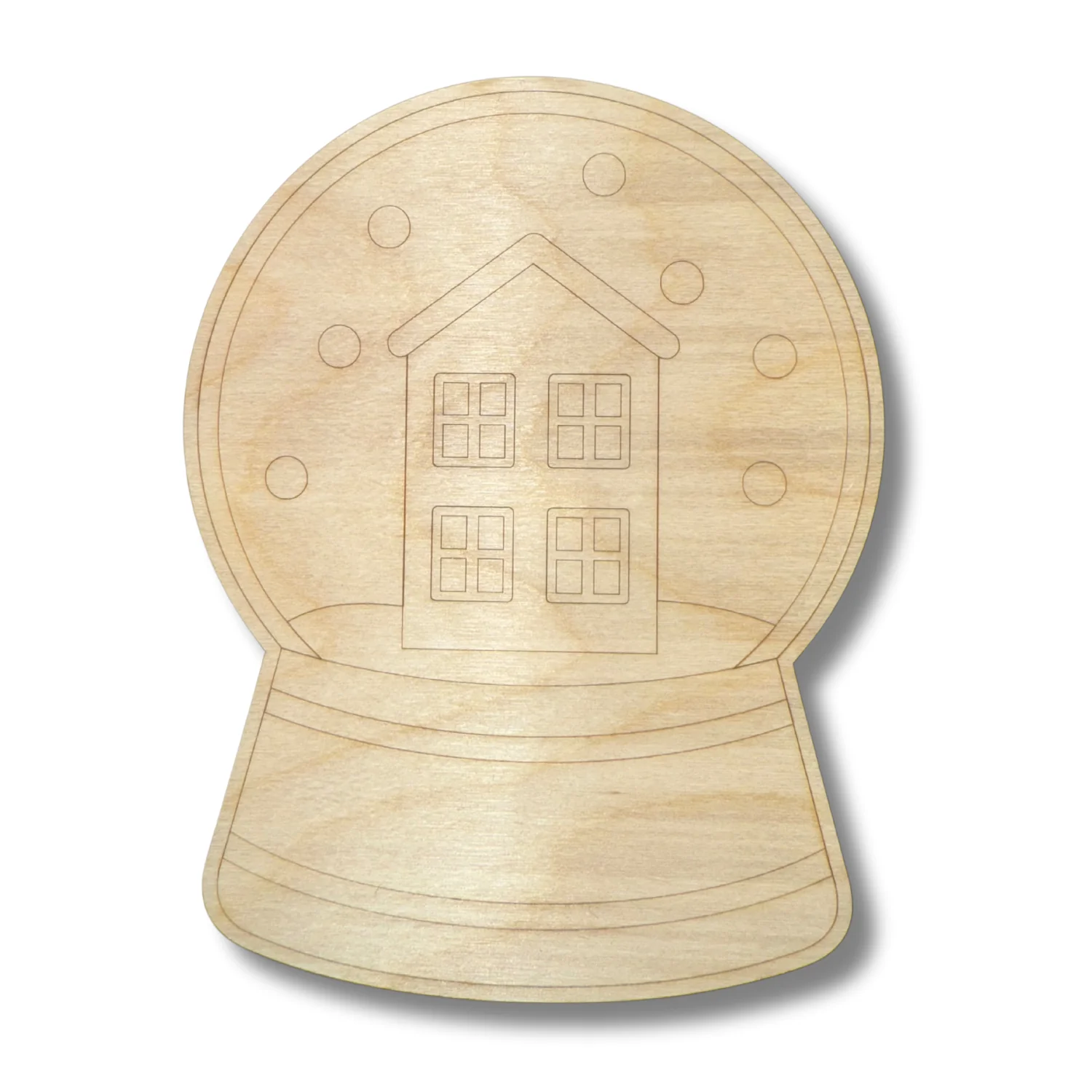 Unfinished Wood Etched Snow Globe Shape | Paint By Line Crafts | up to 30" DIY - Image 2
