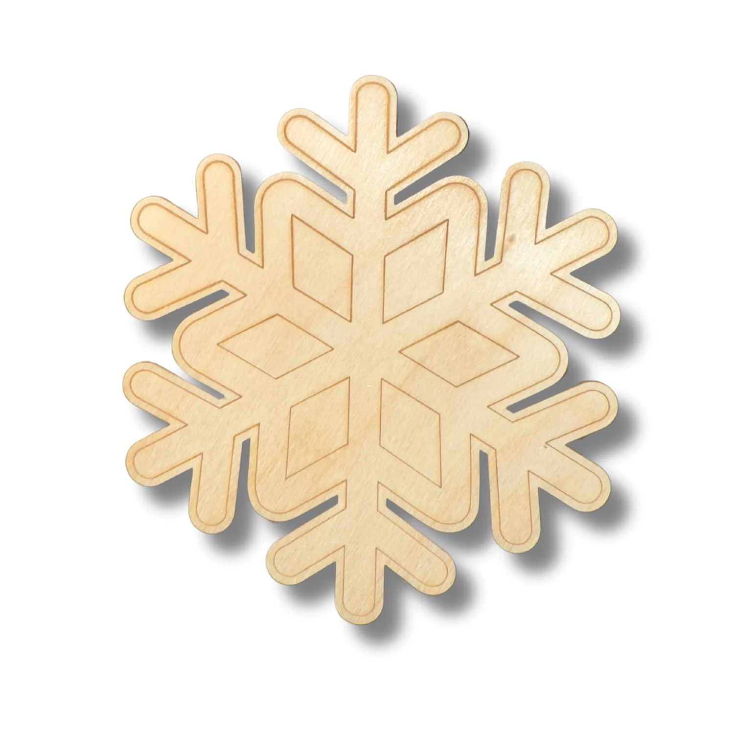 Unfinished Wood Etched Snowflake Shape | Paint By Line Crafts | up to 30" DIY - Image 2