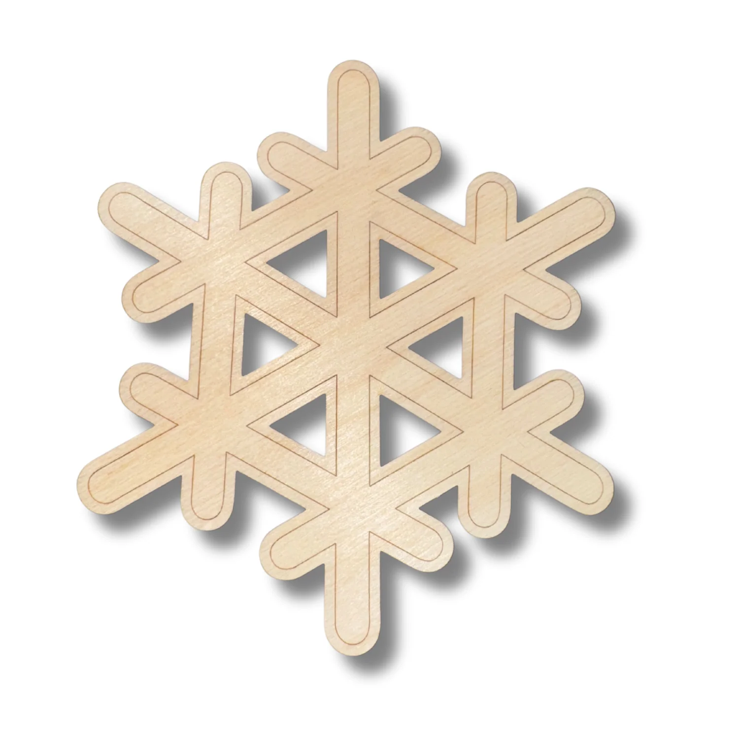 Unfinished Wood Etched Snowflake Shape | Paint By Line Crafts | up to 30" DIY - Image 2