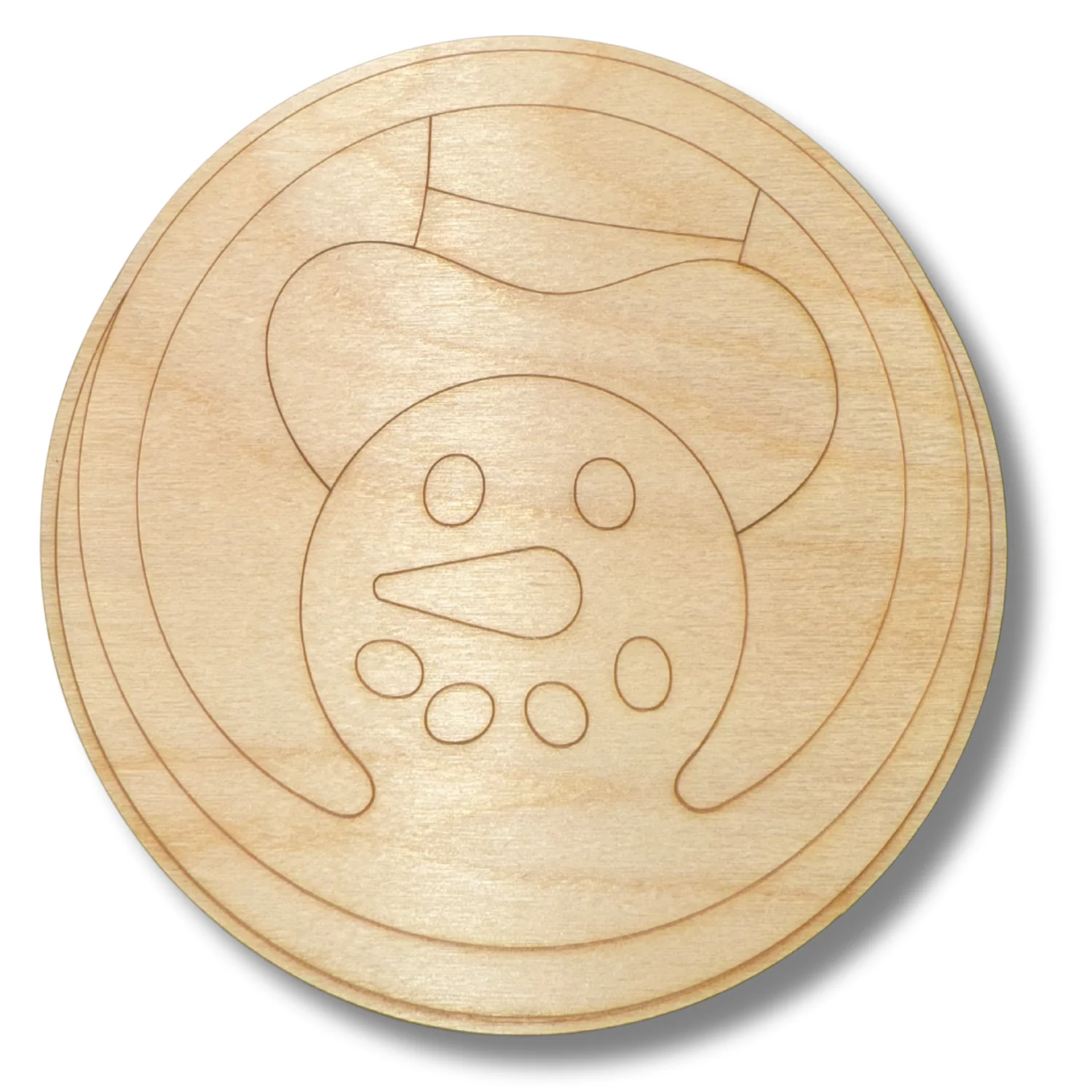 Unfinished Wood Etched Snowman Cookie Shape | Paint By Line Crafts | up to 30" DIY - Image 2