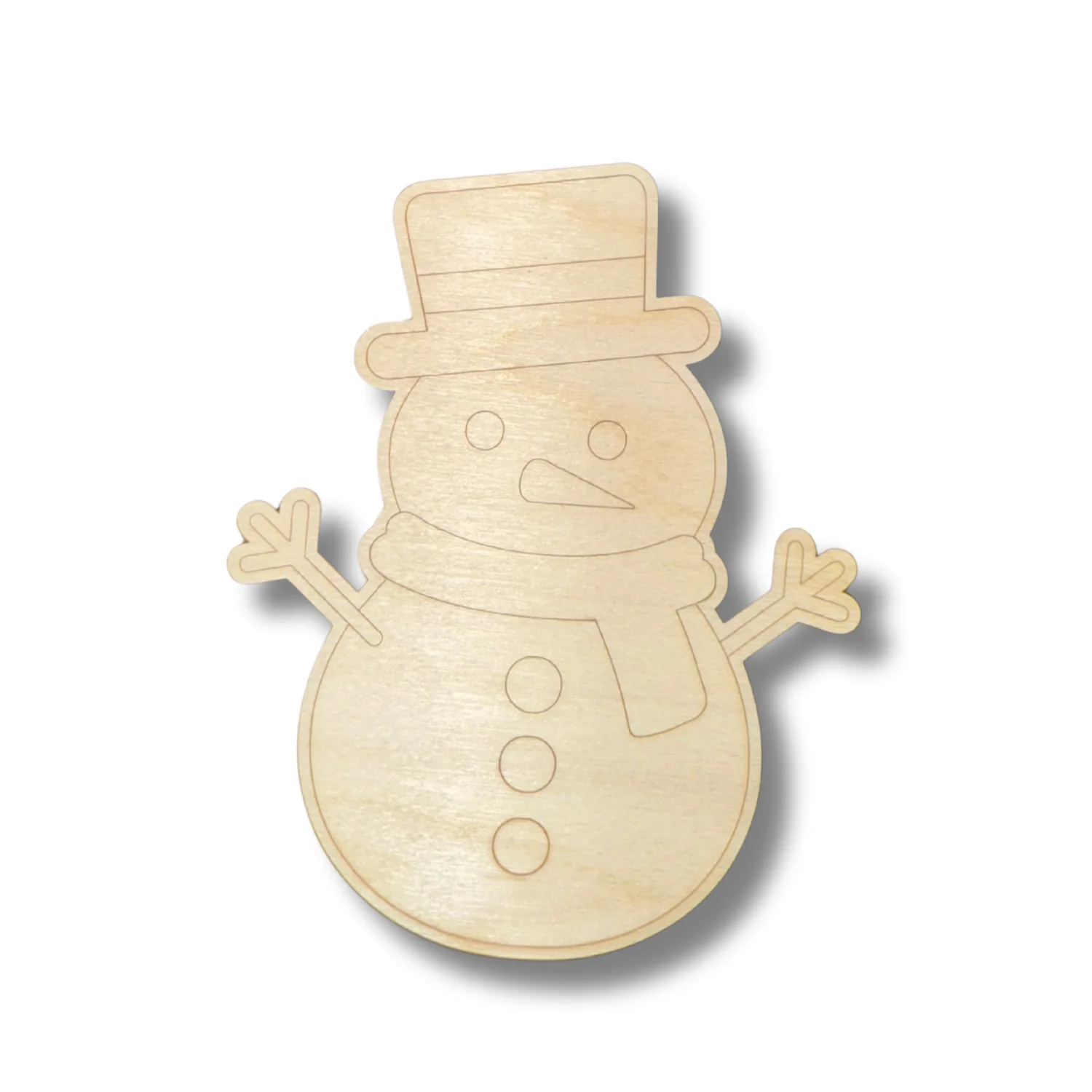 Unfinished Wood Etched Snowman Shape | Paint By Line Crafts | up to 30" DIY - Image 2