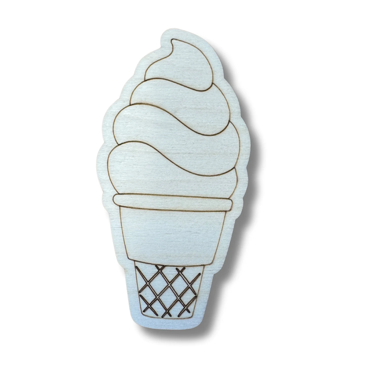 Unfinished Wood Etched Soft Serve Shape | Paint By Line Crafts | up to 30" DIY - Image 3
