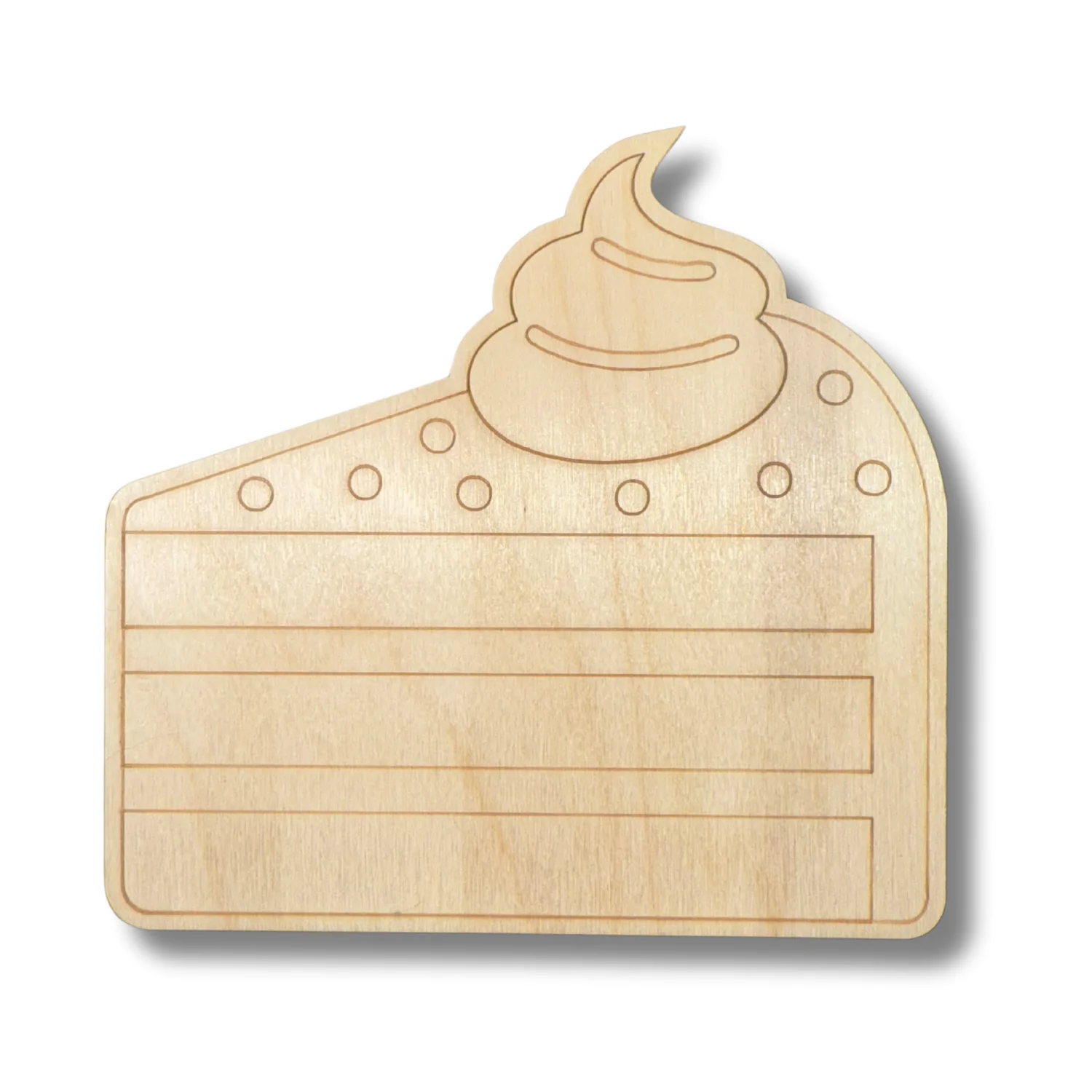 Unfinished Wood Etched Spice Cake Slice Shape | Paint By Line Crafts | up to 30" DIY - Image 2