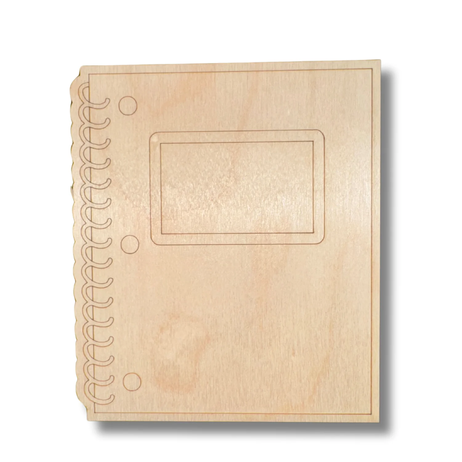 Unfinished Wood Etched Spiral Notebook Shape | Paint By Line Crafts | up to 30" DIY - Image 2