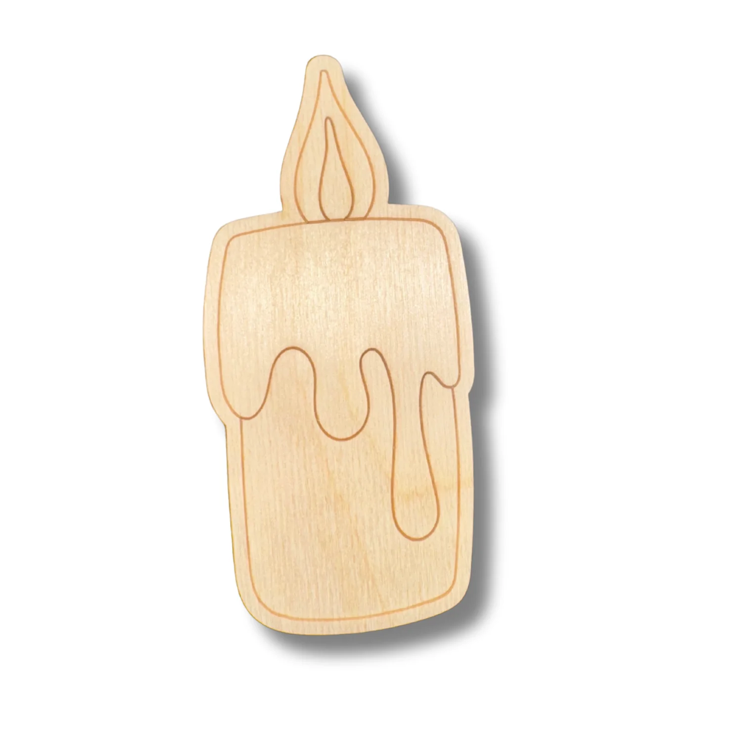 Unfinished Wood Etched Spooky Candle Shape | Paint By Line Crafts | up to 30" DIY - Image 2